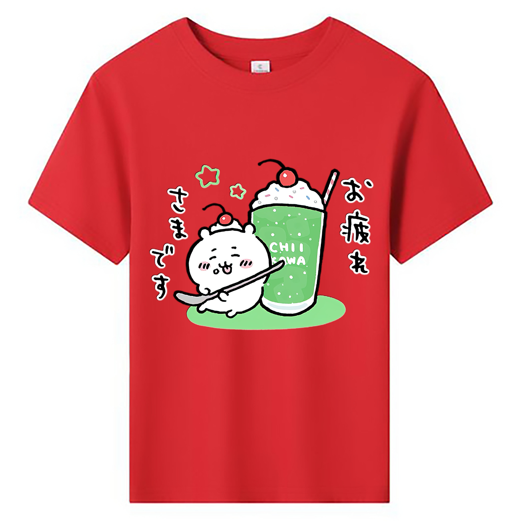 （画像用） ちいかわ ちいかわ Chii-kawa chiikawa 綿100％キッズTシャツ（フロントプリント）