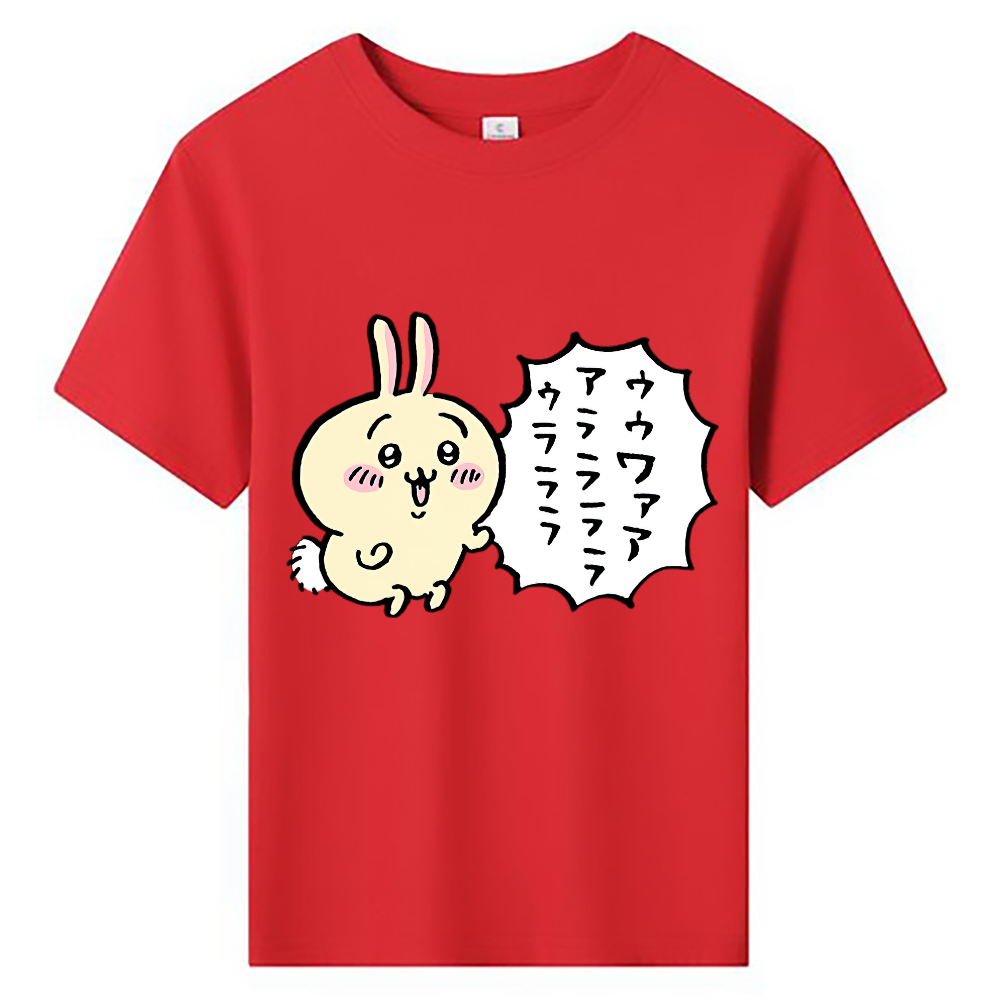 （画像用） ちいかわ うさぎ Chii-kawa usagi 綿100％キッズTシャツ（フロントプリント）