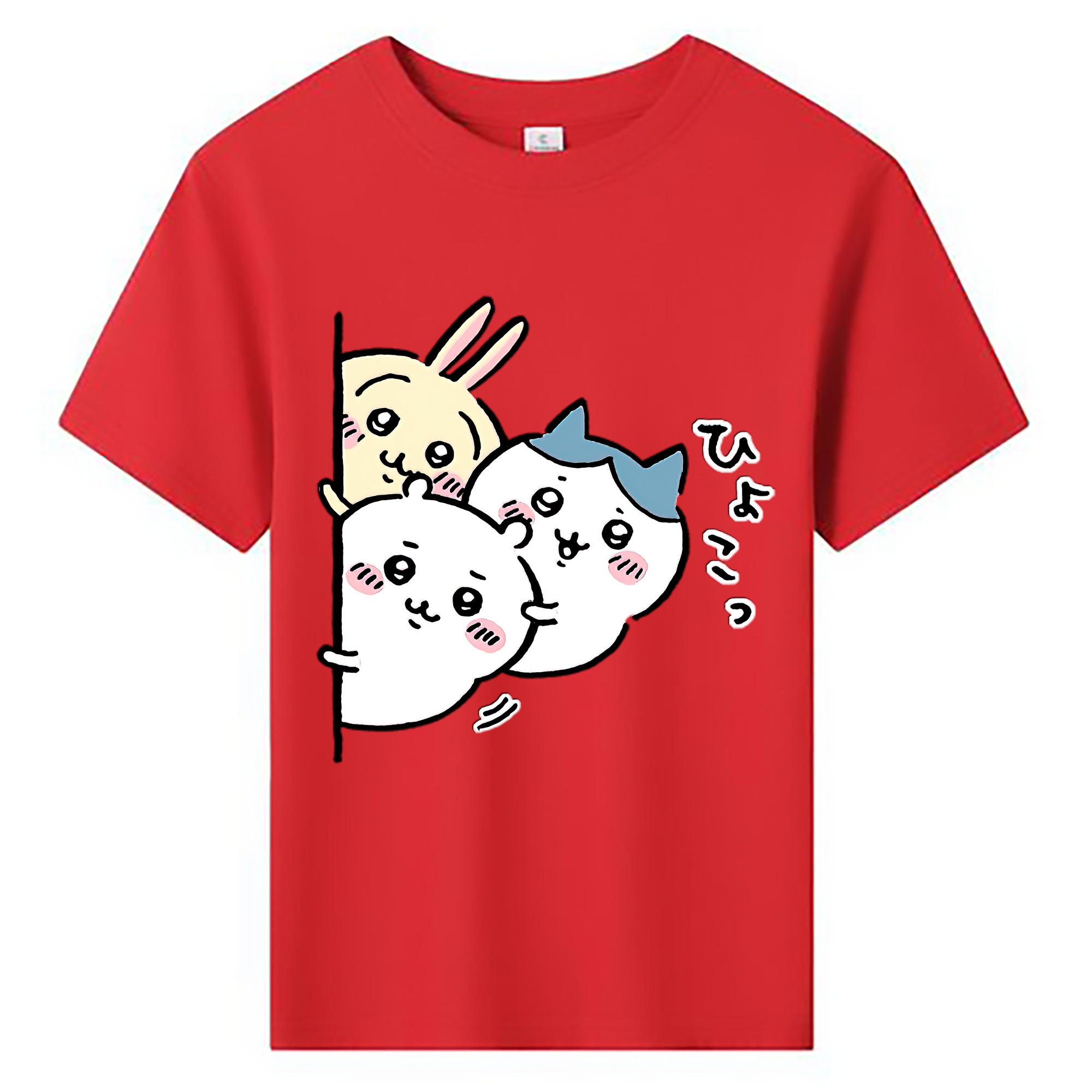 （画像用） ちいかわ うさぎ Chii-kawa usagi 綿100％キッズTシャツ（フロントプリント）