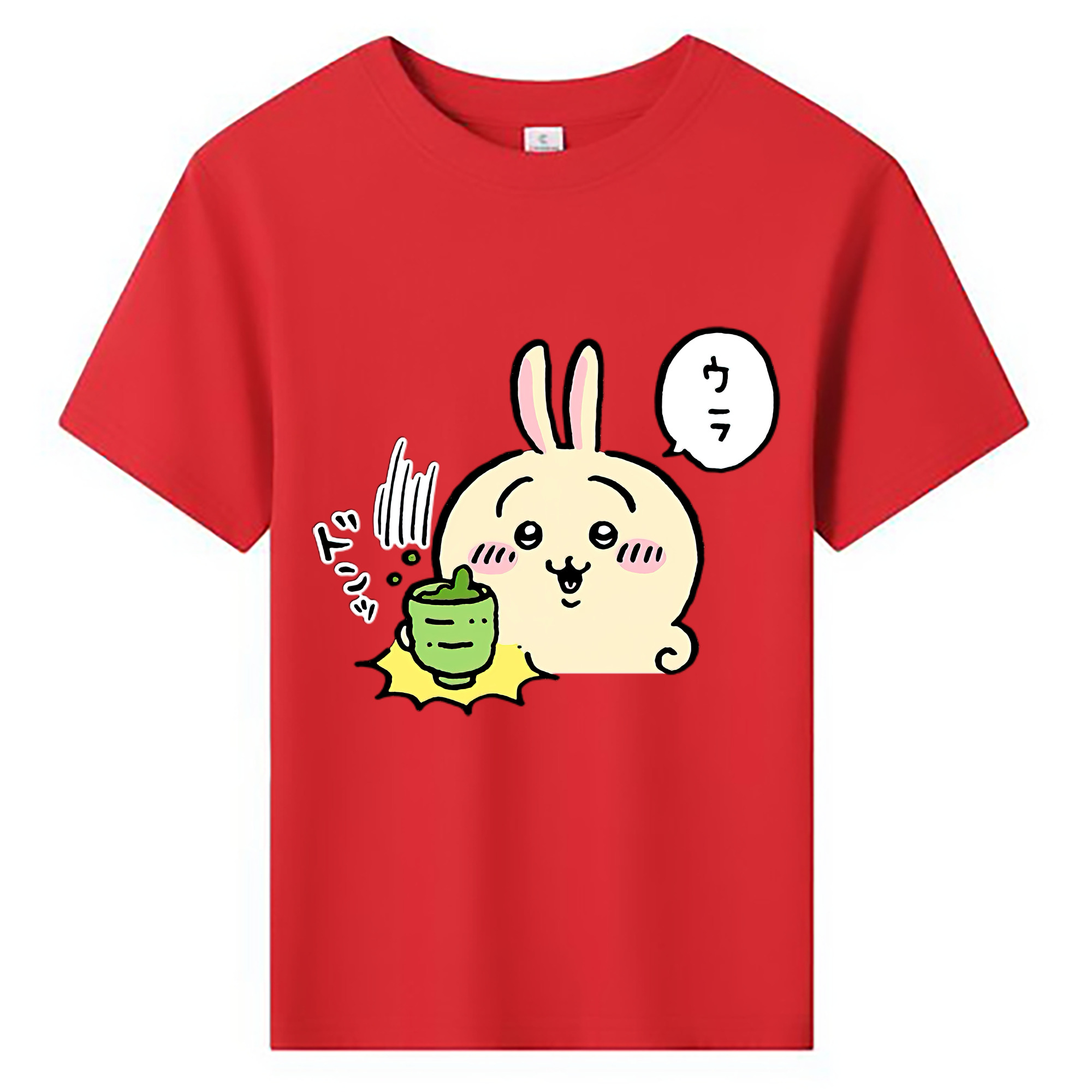 （画像用） ちいかわ うさぎ Chii-kawa usagi 綿100％キッズTシャツ（フロントプリント）