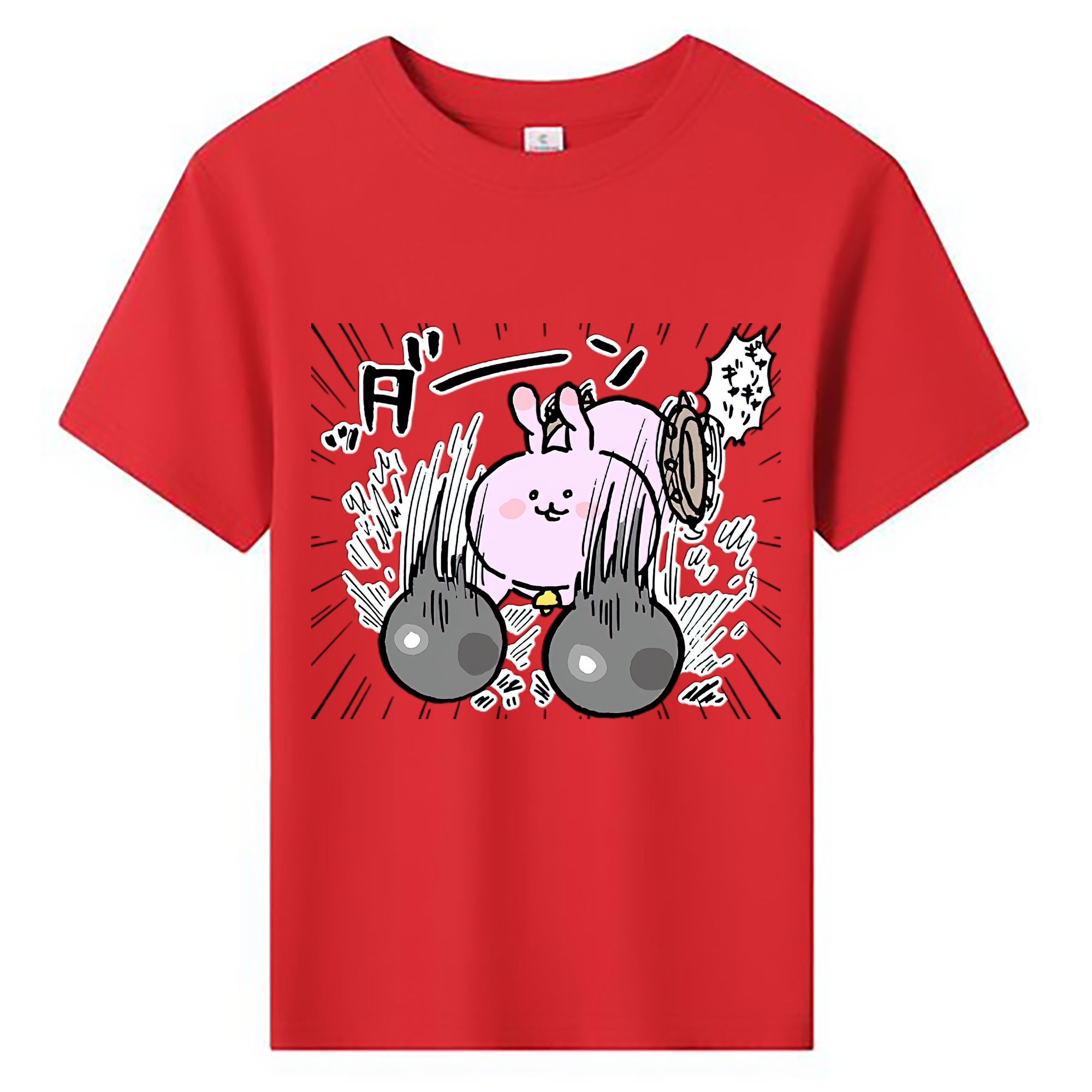 （画像用） ちいかわ うさぎ Chii-kawa usagi 綿100％キッズTシャツ（フロントプリント）