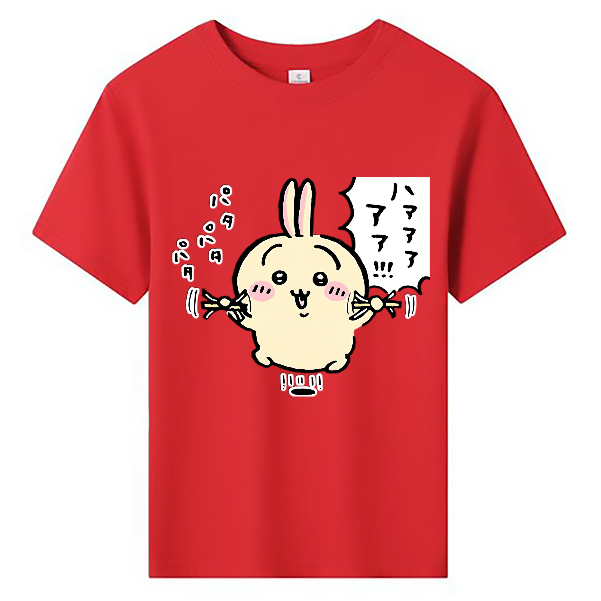 （画像用） ちいかわ うさぎ Chii-kawa usagi 綿100％キッズTシャツ（フロントプリント）