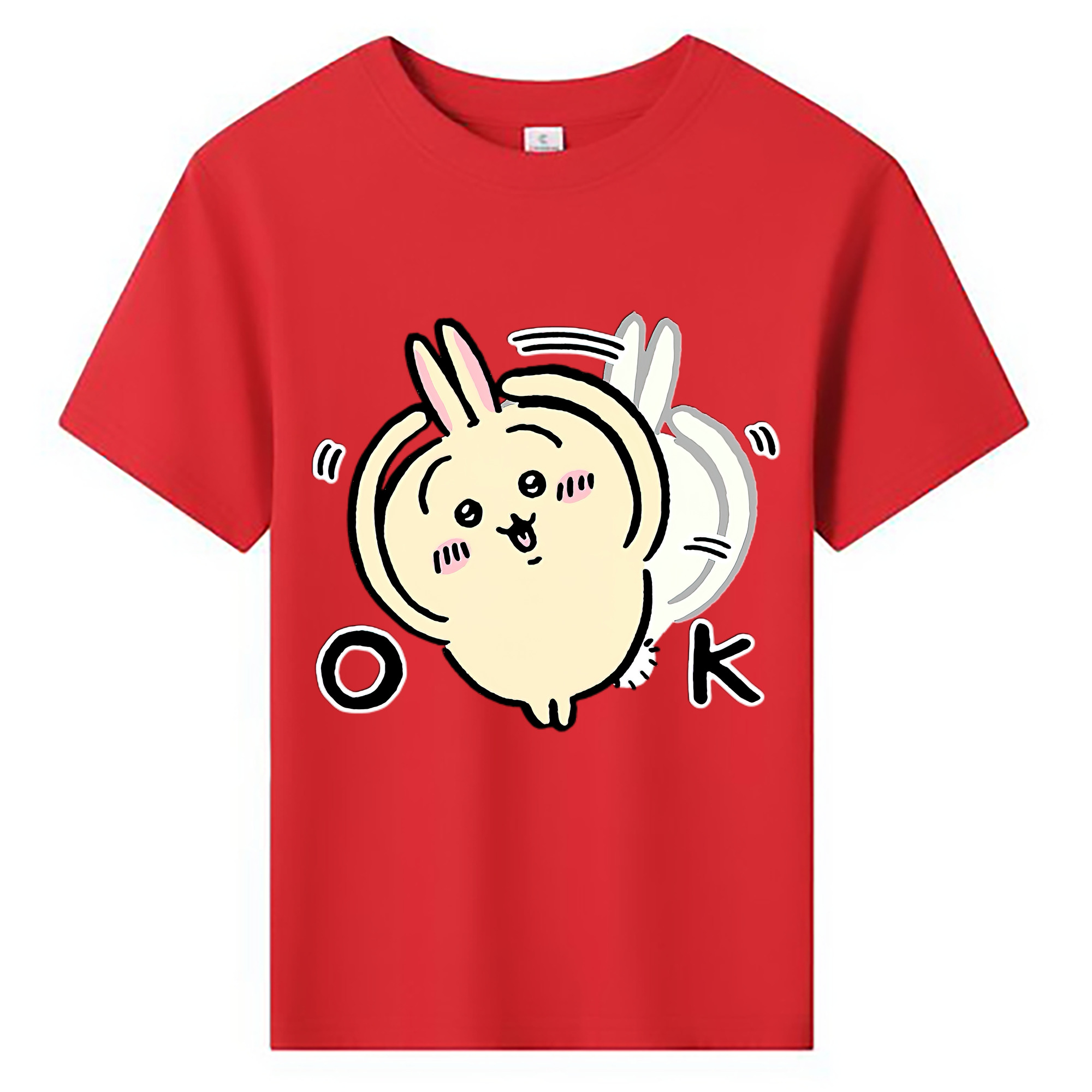 （画像用） ちいかわ うさぎ Chii-kawa usagi 綿100％キッズTシャツ（フロントプリント）