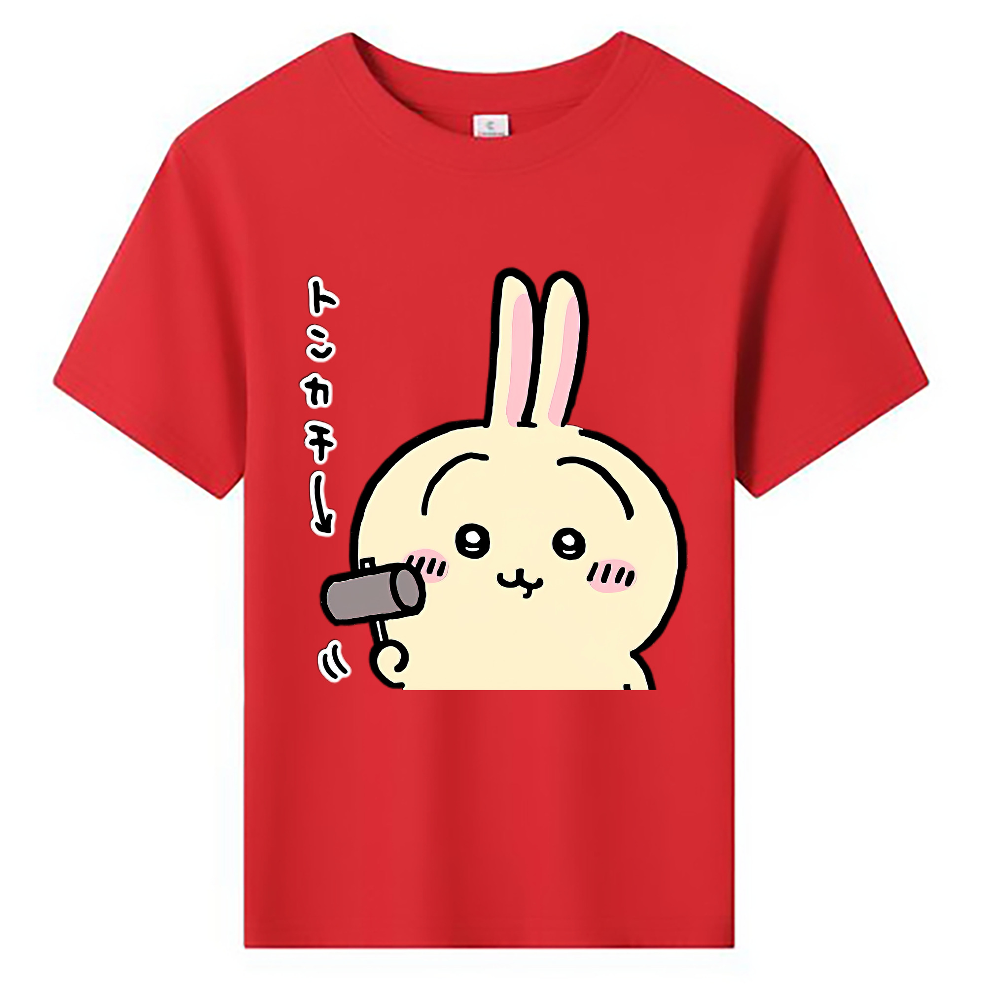 （画像用） ちいかわ うさぎ Chii-kawa usagi 綿100％キッズTシャツ（フロントプリント）