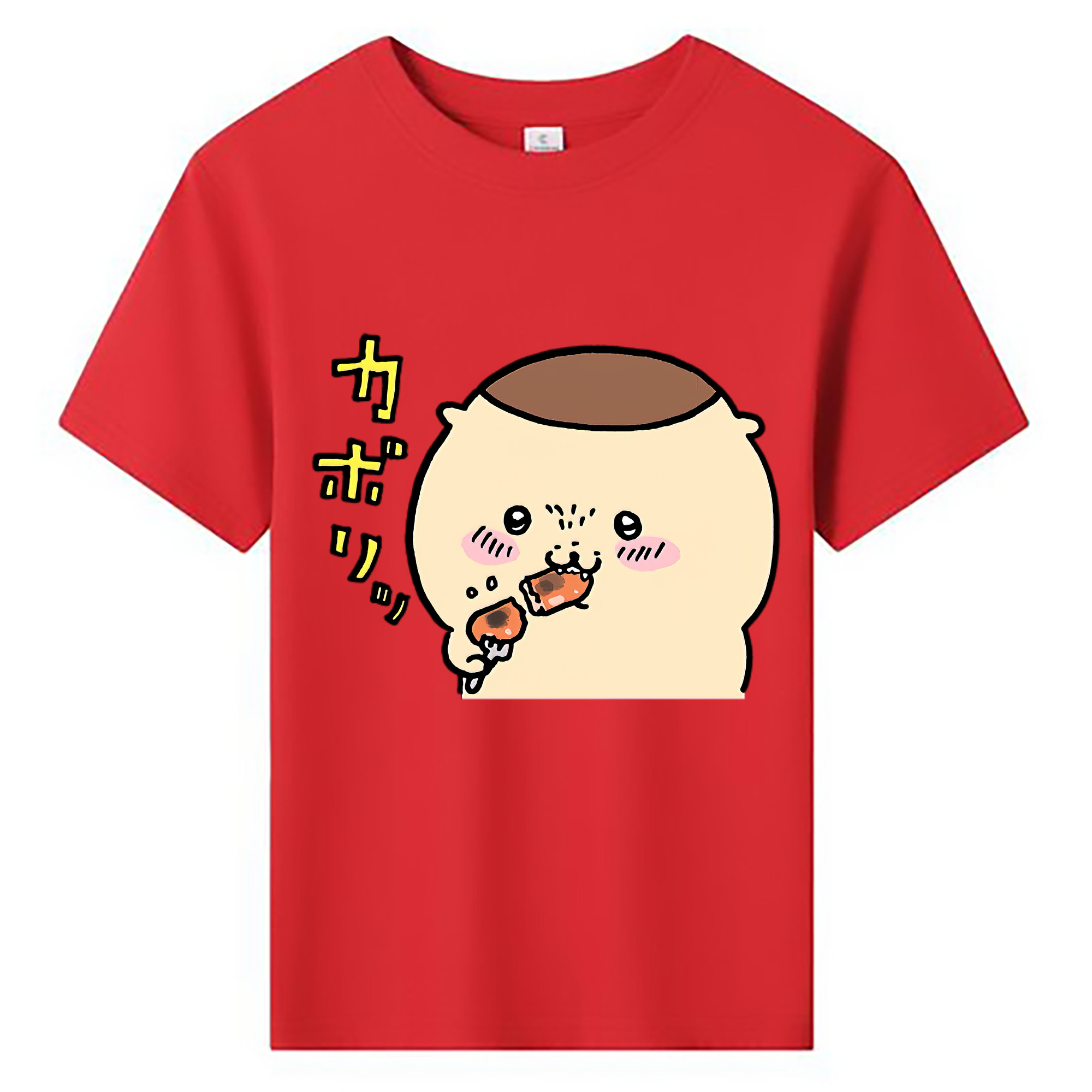 （画像用） ちいかわ くりまんじゅう Chii-kawa kuri manjū 綿100％キッズTシャツ（フロントプリント）