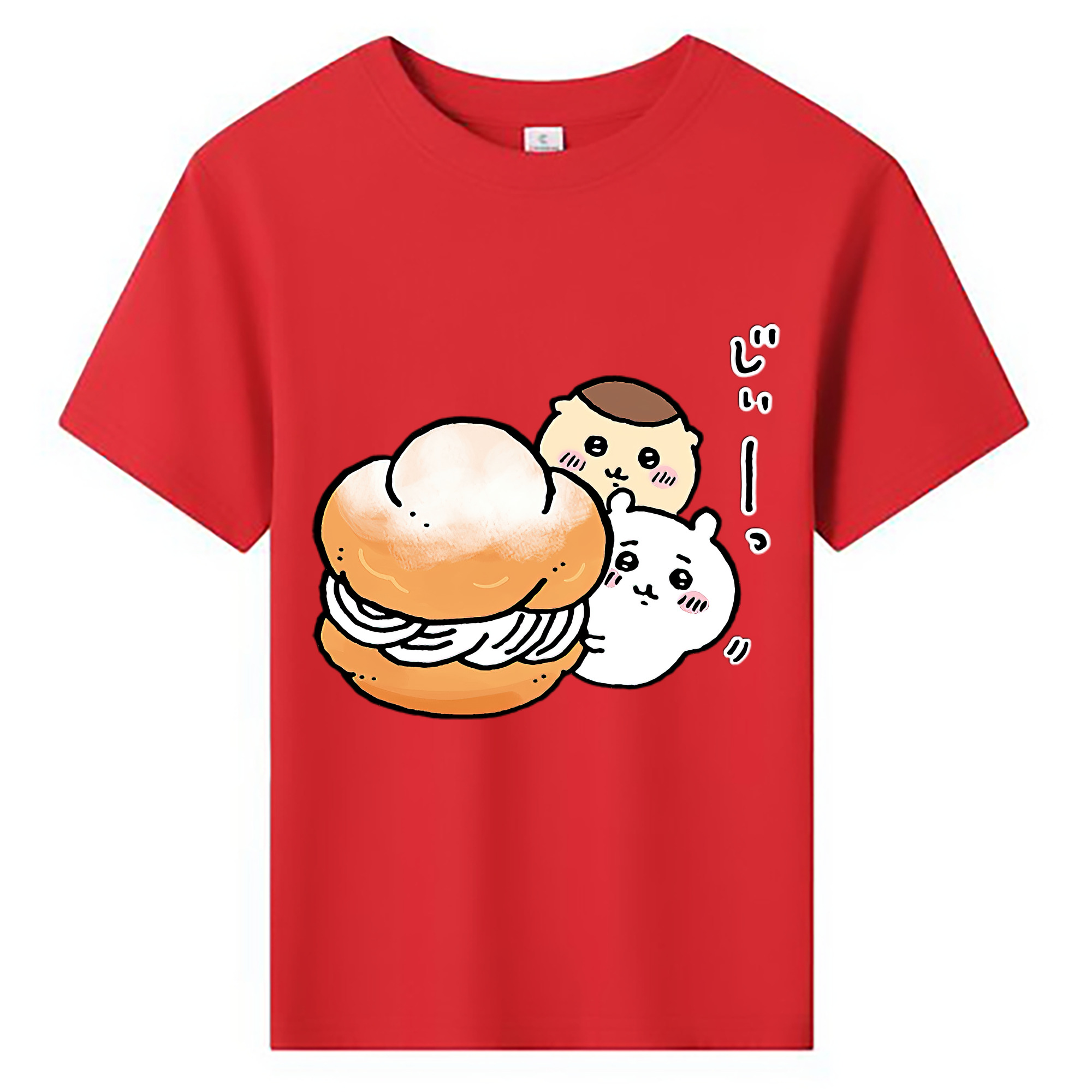 （画像用） ちいかわ くりまんじゅう Chii-kawa kuri manjū 綿100％キッズTシャツ（フロントプリント）