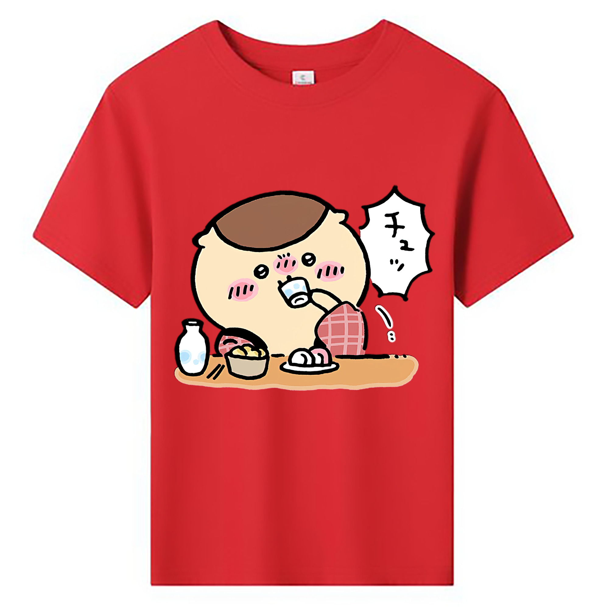 （画像用） ちいかわ くりまんじゅう Chii-kawa kuri manjū 綿100％キッズTシャツ（フロントプリント）