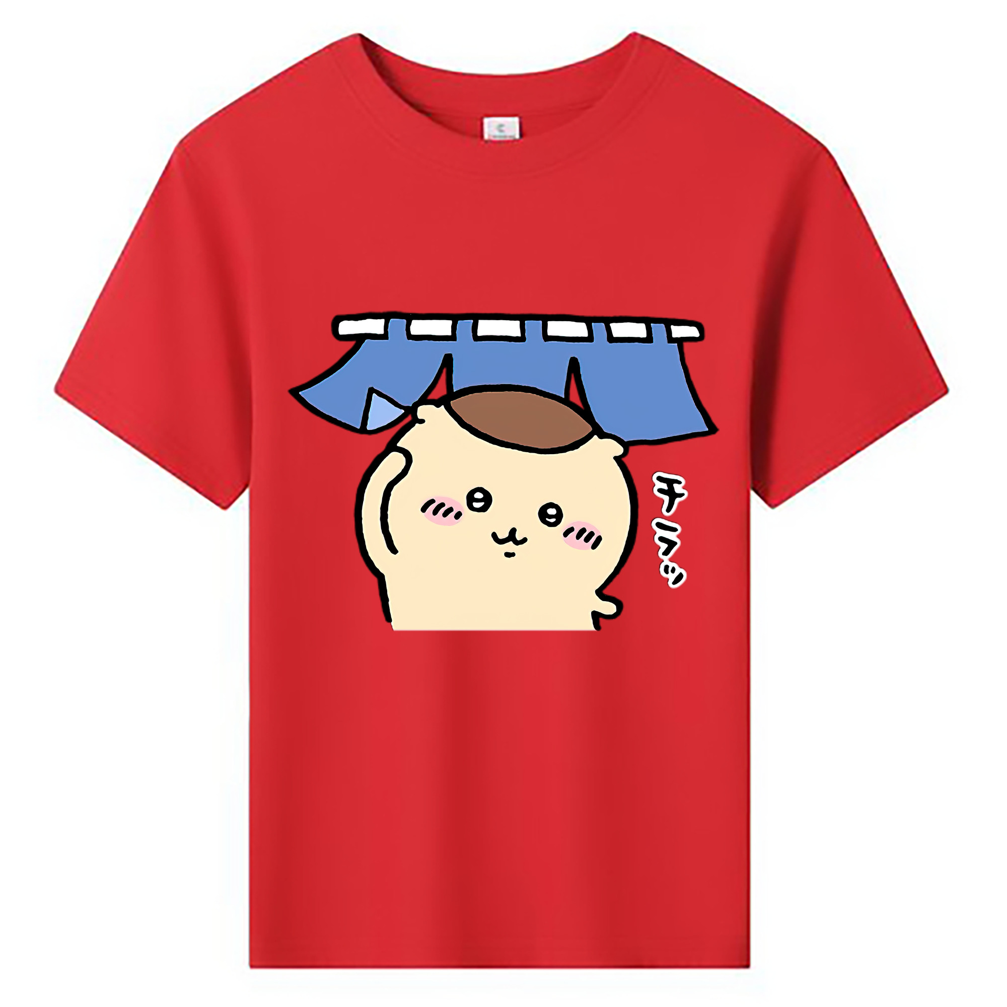 （画像用） ちいかわ くりまんじゅう Chii-kawa kuri manjū 綿100％キッズTシャツ（フロントプリント）