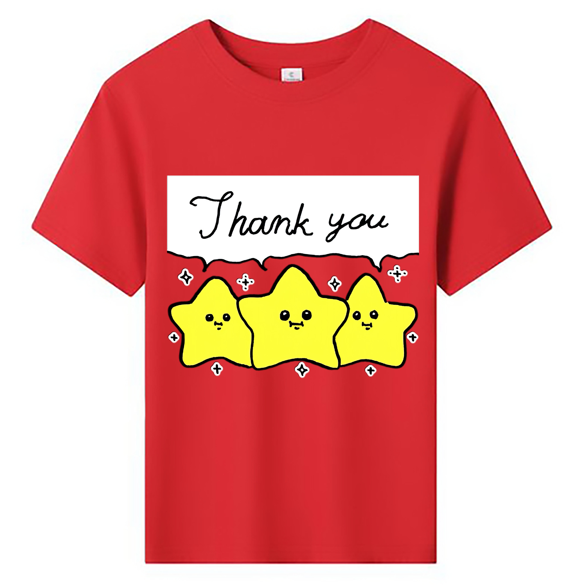 （画像用） ちいかわ 流れ星 Chii-kawa Shooting star 綿100％キッズTシャツ（フロントプリント）