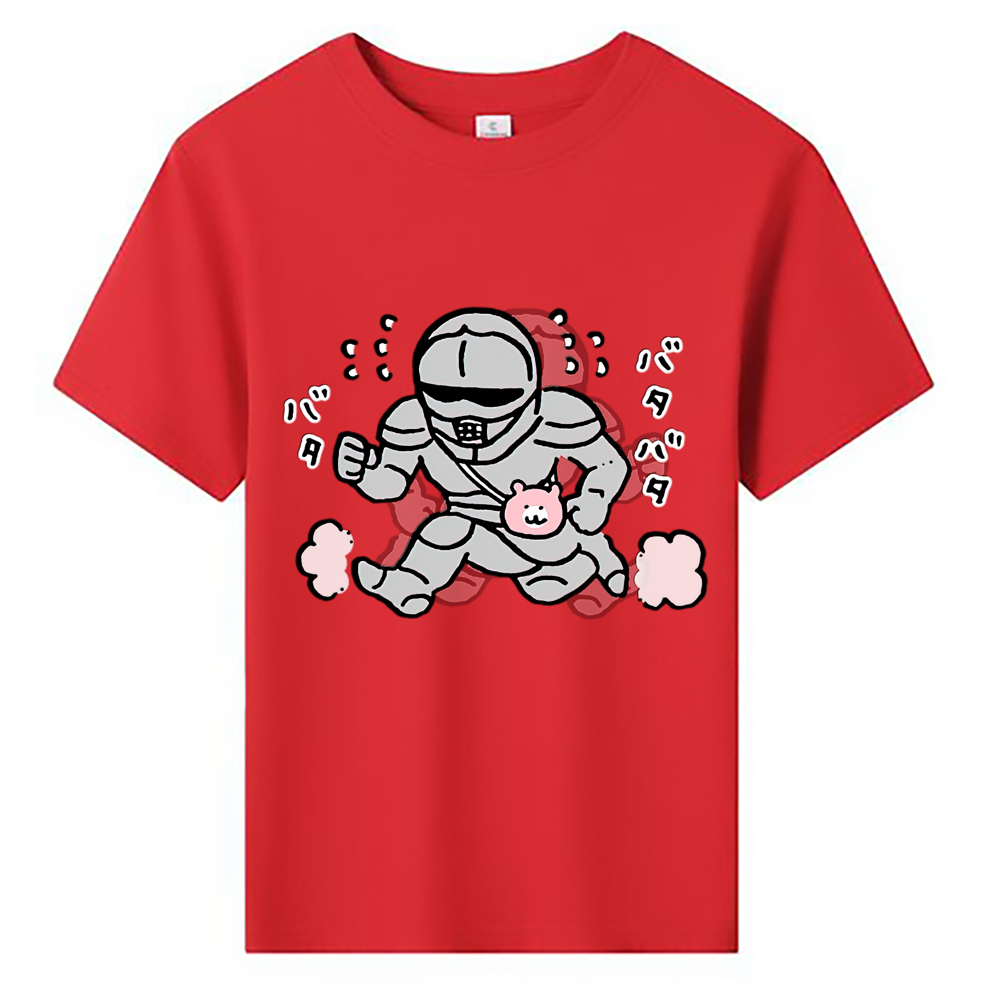 （画像用） ちいかわ 労働の鎧さん Chii-kawa Mr. Armor of Labor 綿100％キッズTシャツ（フロントプリント）