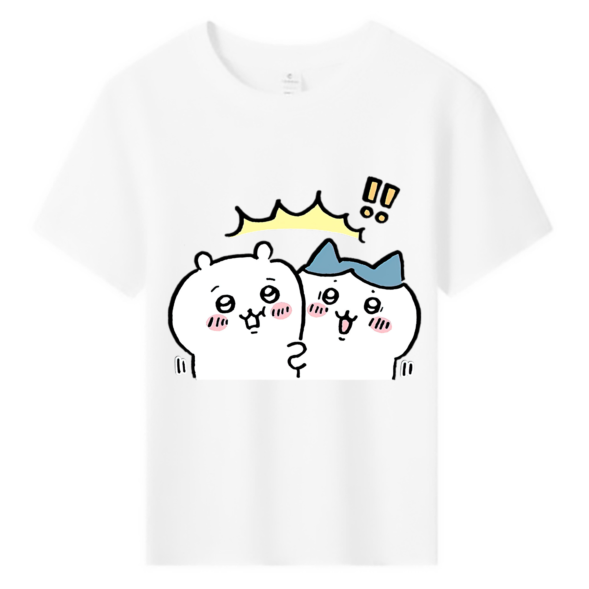 （画像用） ちいかわ ハチワレ Chii-kawa hachiware 綿100％キッズTシャツ（フロントプリント）