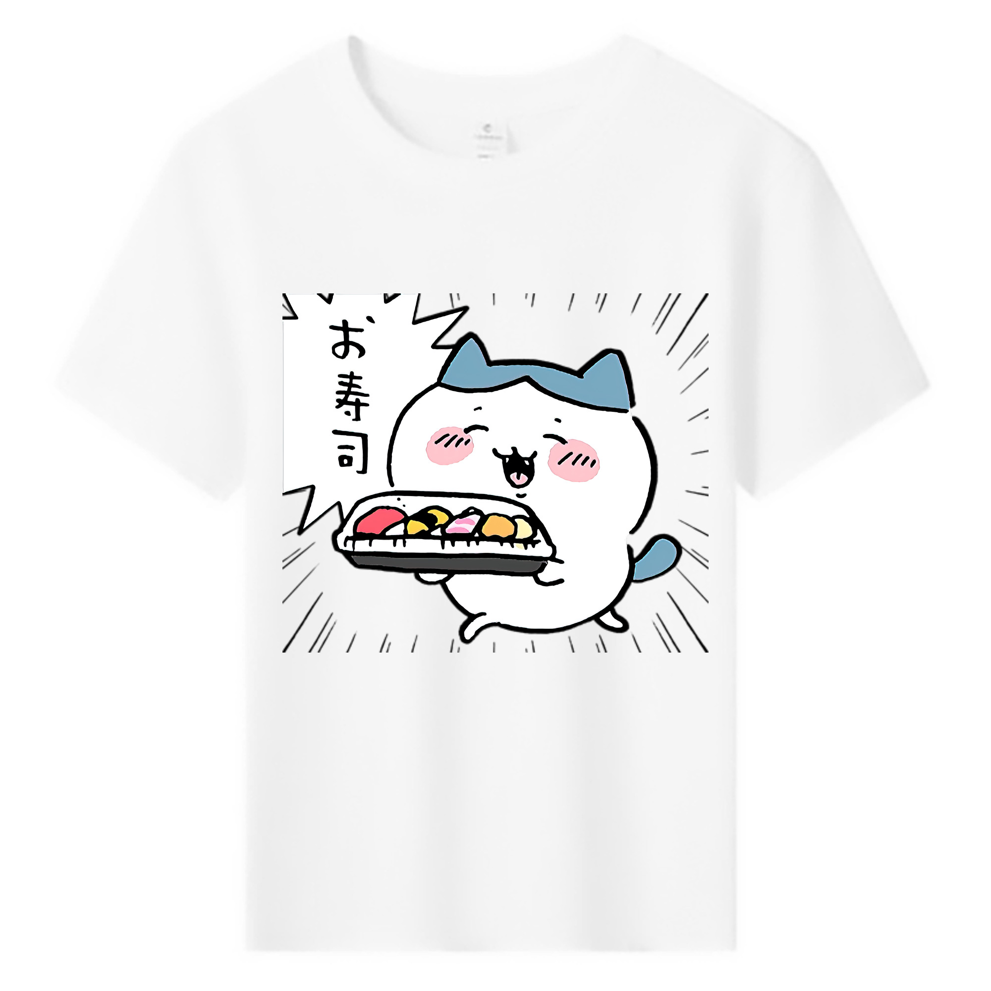 （画像用） ちいかわ ハチワレ Chii-kawa hachiware 綿100％キッズTシャツ（フロントプリント）