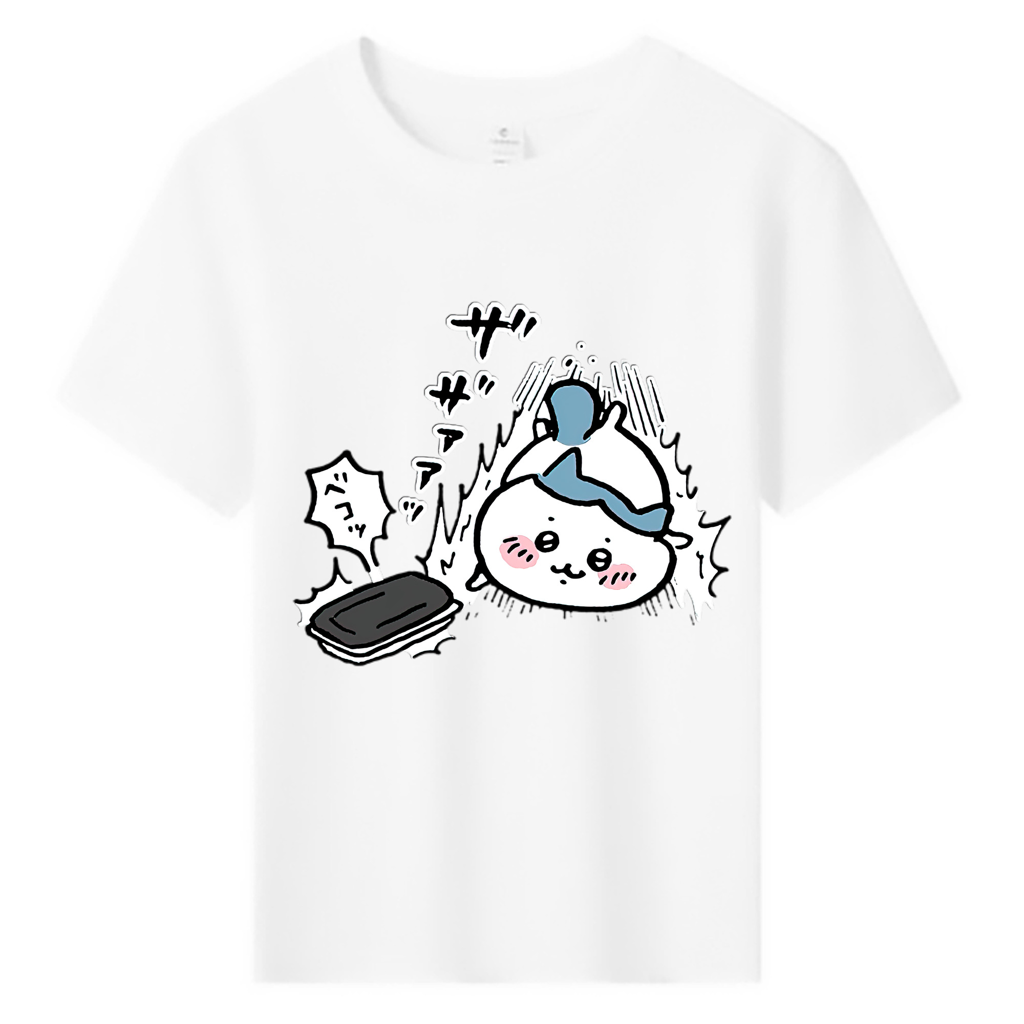 （画像用） ちいかわ ハチワレ Chii-kawa hachiware 綿100％キッズTシャツ（フロントプリント）
