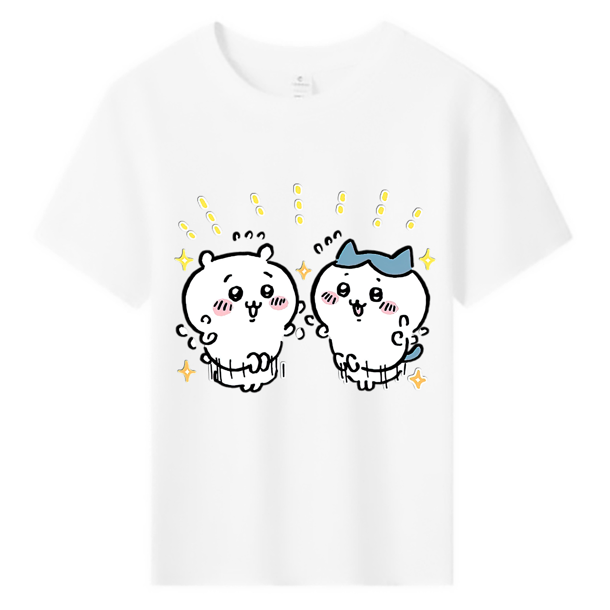 （画像用） ちいかわ ハチワレ Chii-kawa hachiware 綿100％キッズTシャツ（フロントプリント）