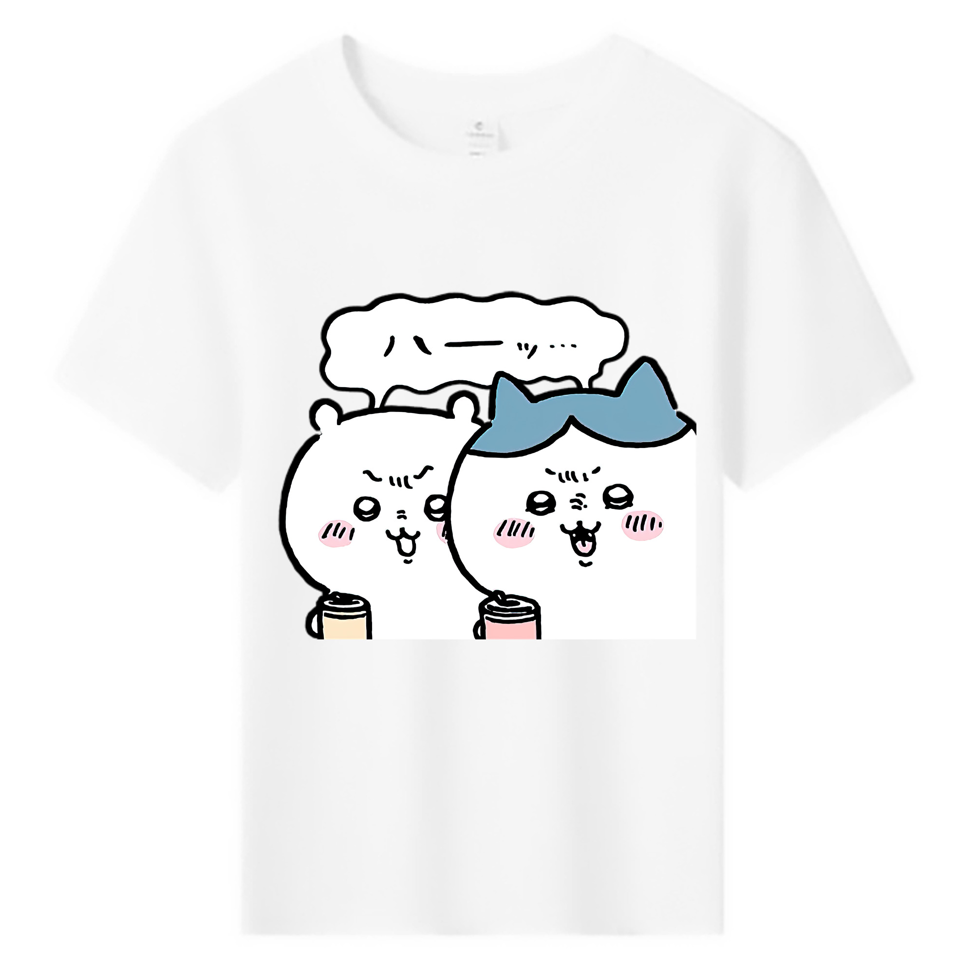 （画像用） ちいかわ ハチワレ Chii-kawa hachiware 綿100％キッズTシャツ（フロントプリント）