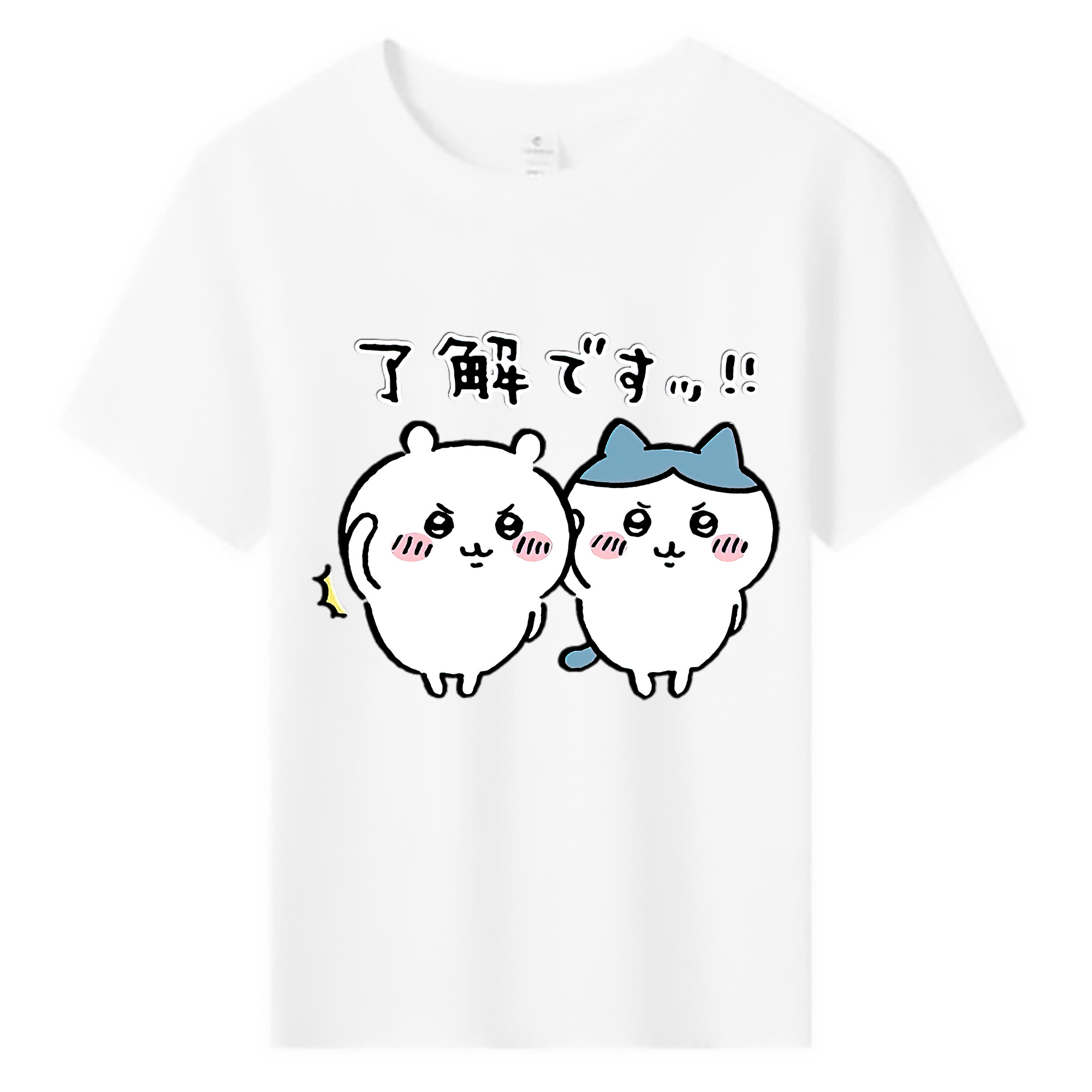 （画像用） ちいかわ ハチワレ Chii-kawa hachiware 綿100％キッズTシャツ（フロントプリント）
