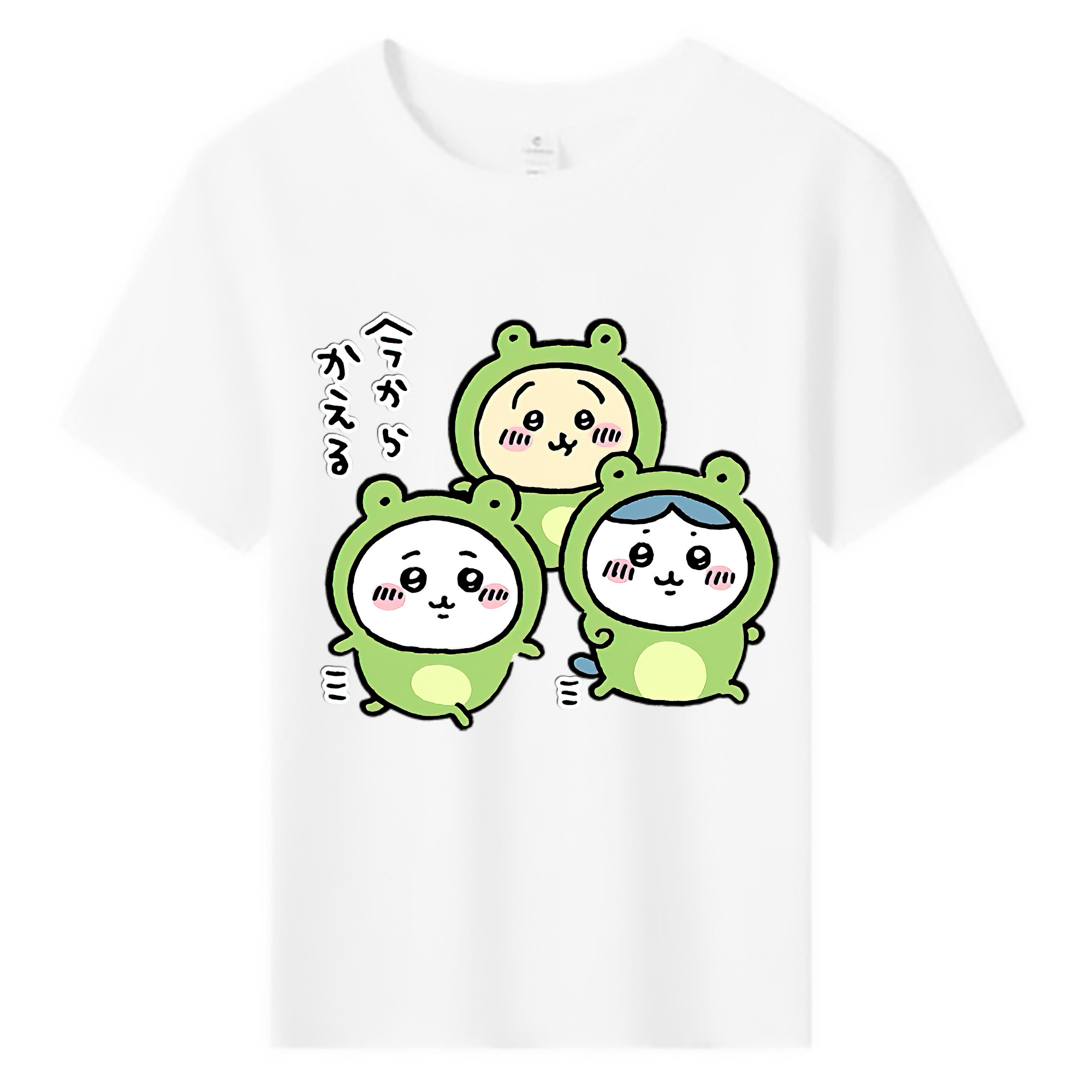 （画像用） ちいかわ ハチワレ Chii-kawa hachiware 綿100％キッズTシャツ（フロントプリント）