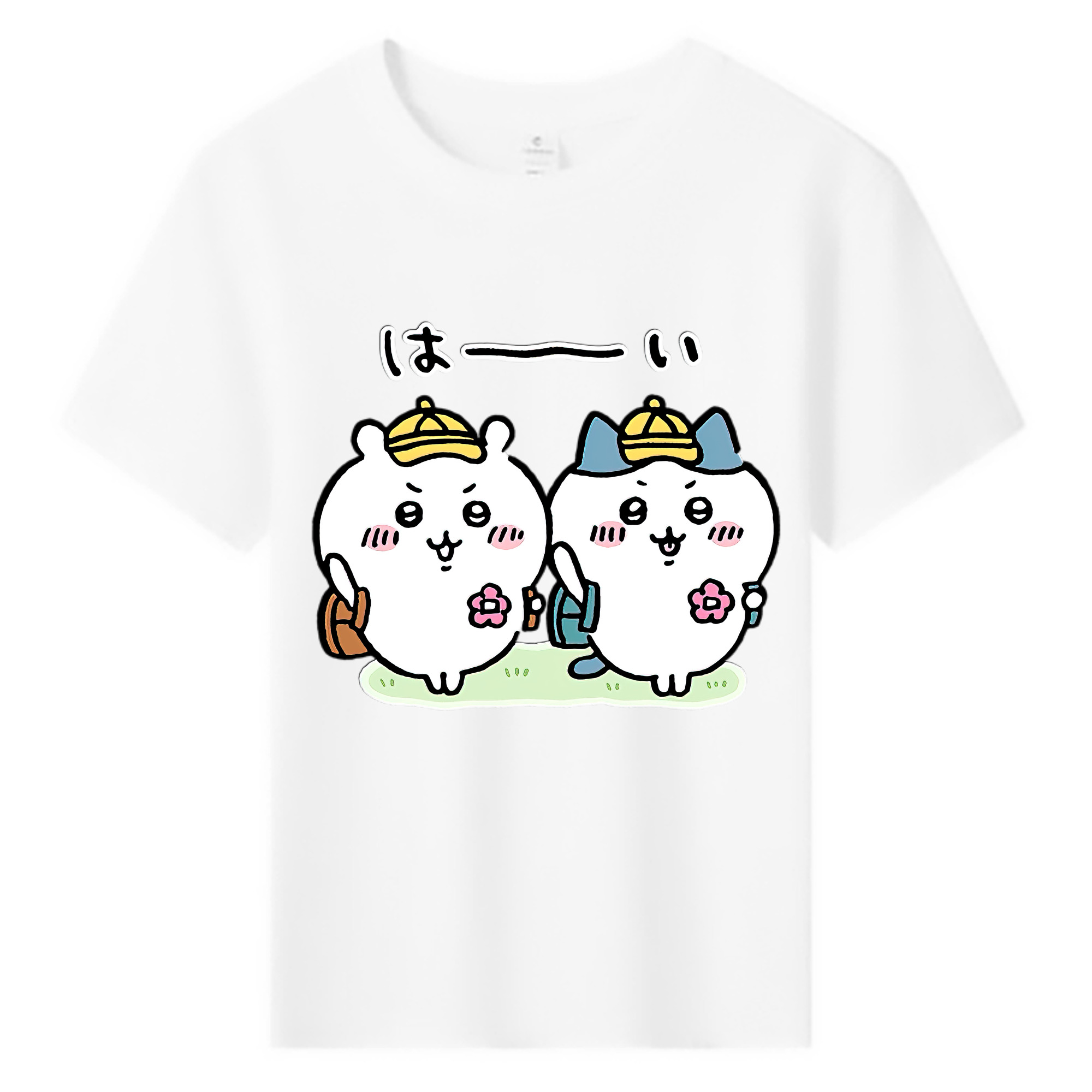 （画像用） ちいかわ ハチワレ Chii-kawa hachiware 綿100％キッズTシャツ（フロントプリント）