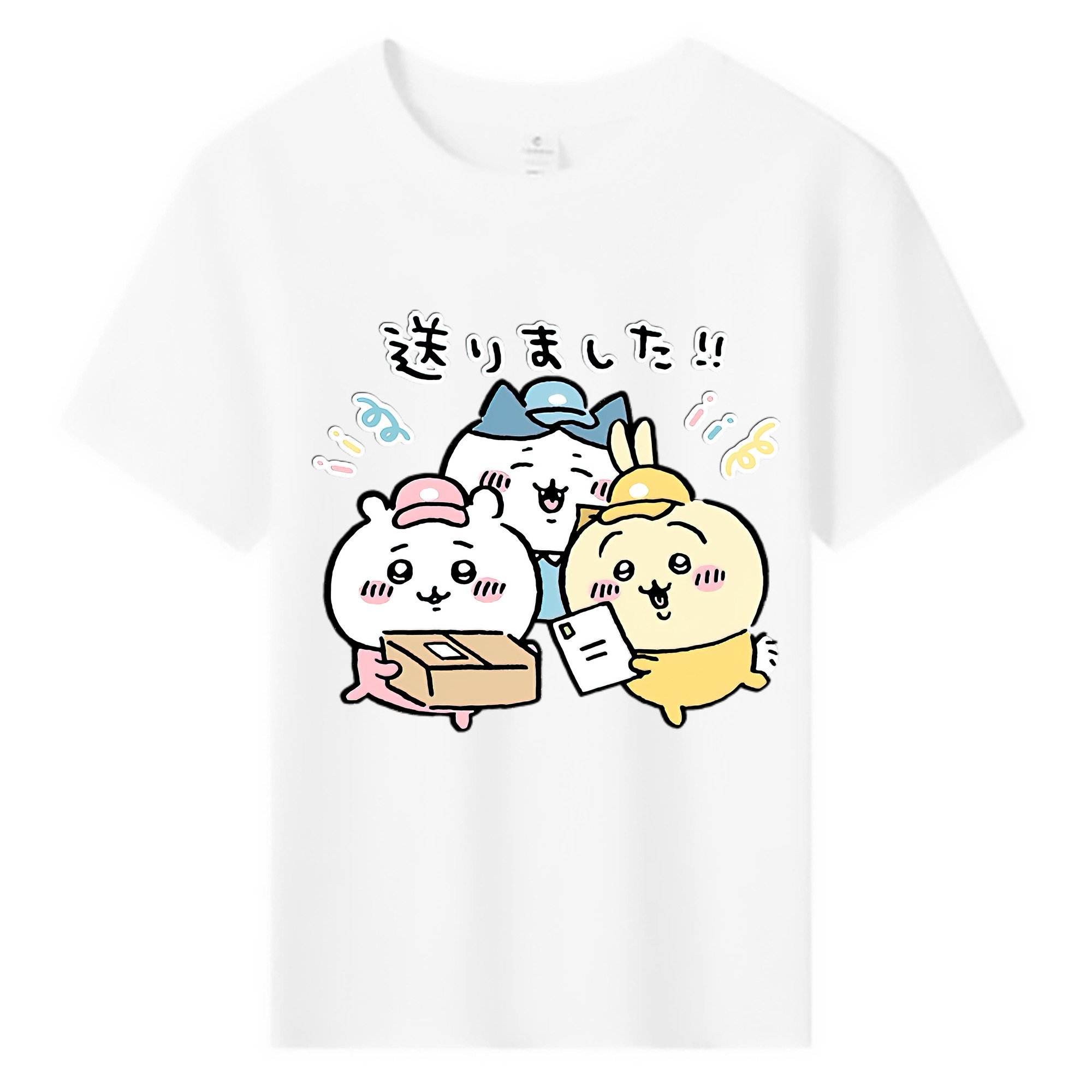 （画像用） ちいかわ ハチワレ Chii-kawa hachiware 綿100％キッズTシャツ（フロントプリント）