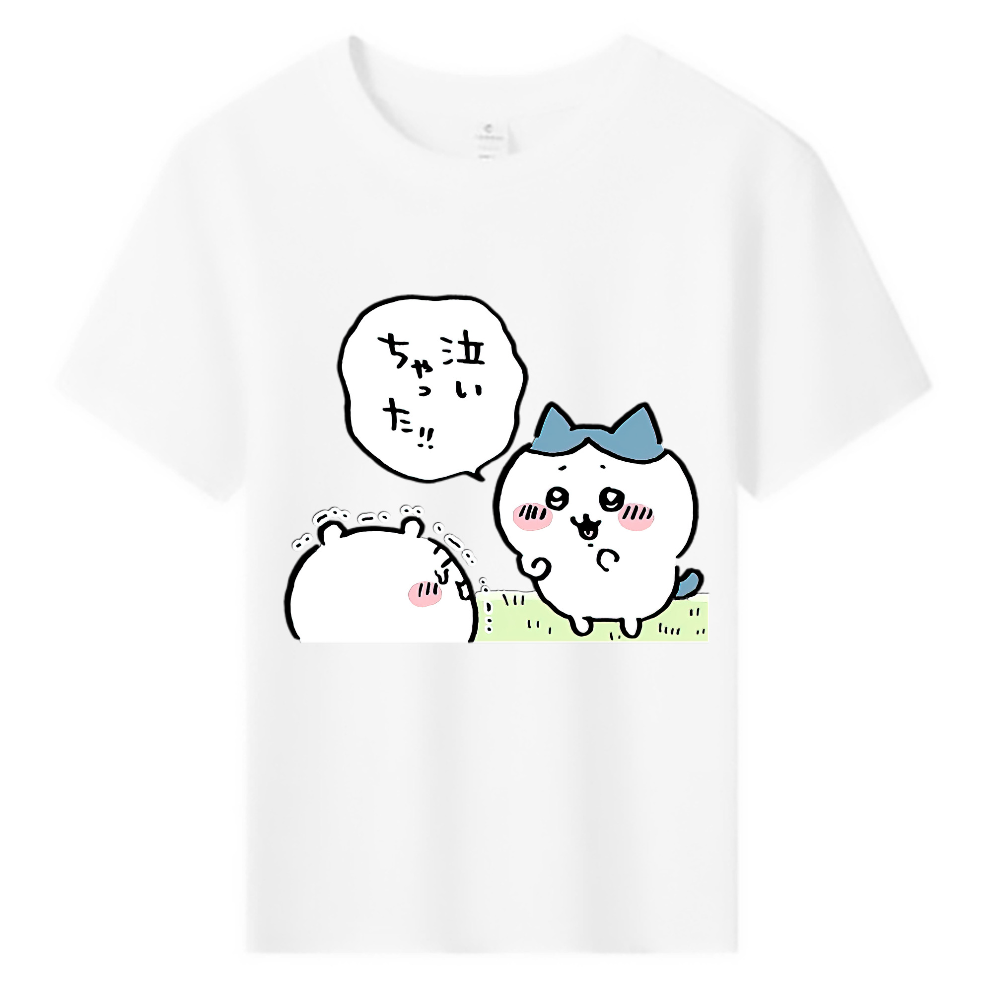 （画像用） ちいかわ ハチワレ Chii-kawa hachiware 綿100％キッズTシャツ（フロントプリント）
