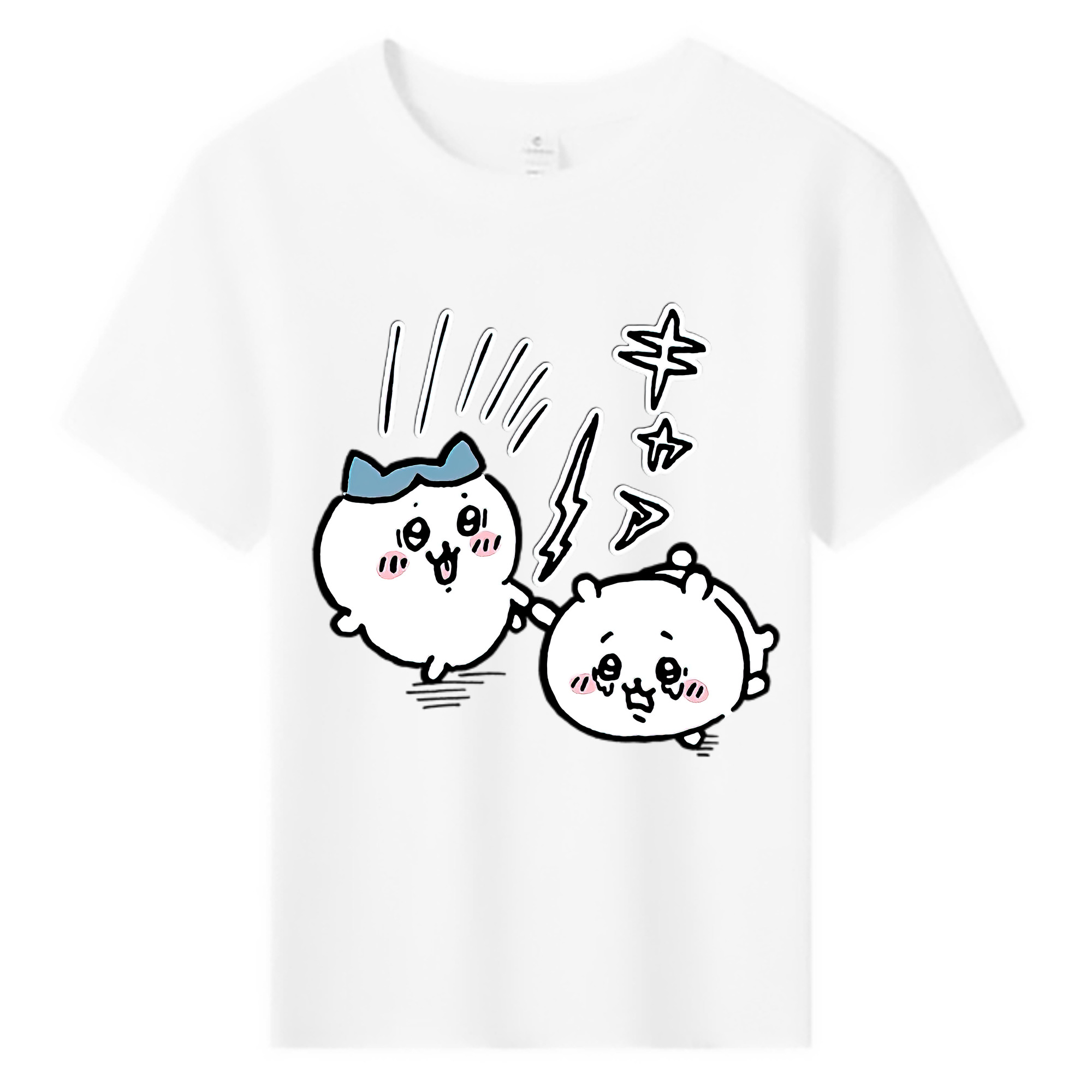 （画像用） ちいかわ ハチワレ Chii-kawa hachiware 綿100％キッズTシャツ（フロントプリント）