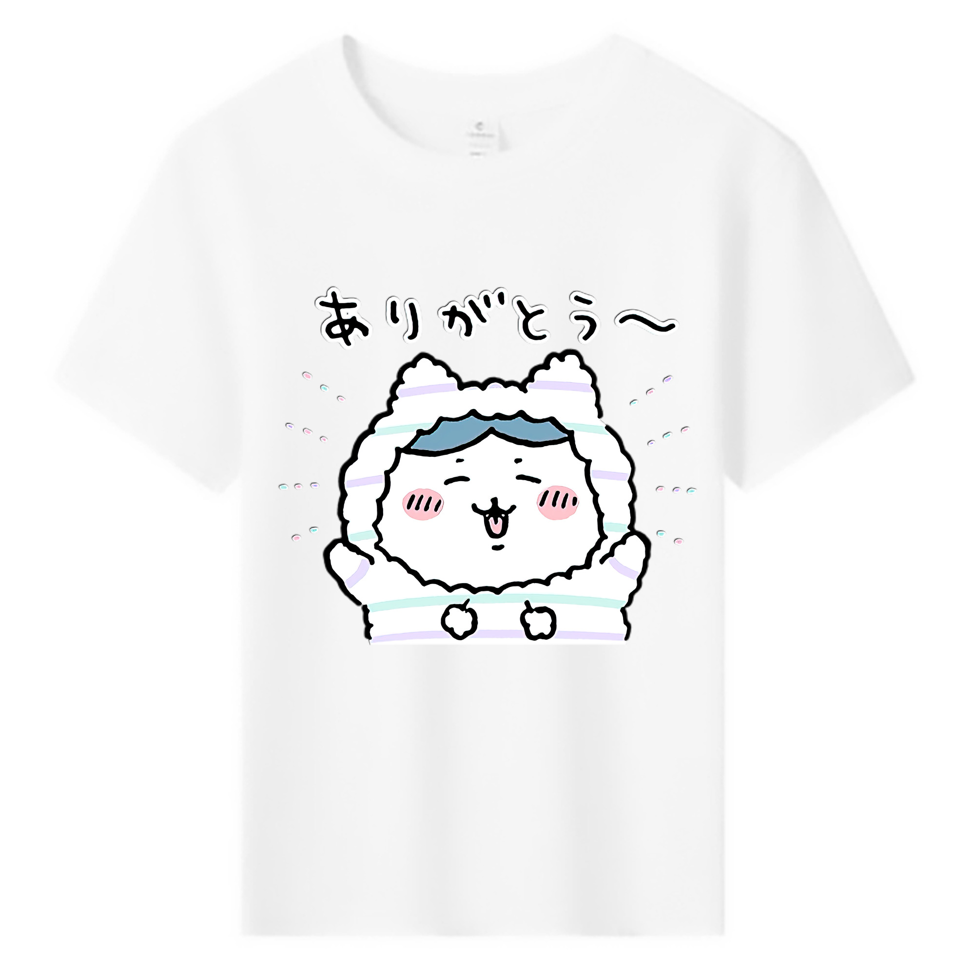 （画像用） ちいかわ ハチワレ Chii-kawa hachiware 綿100％キッズTシャツ（フロントプリント）