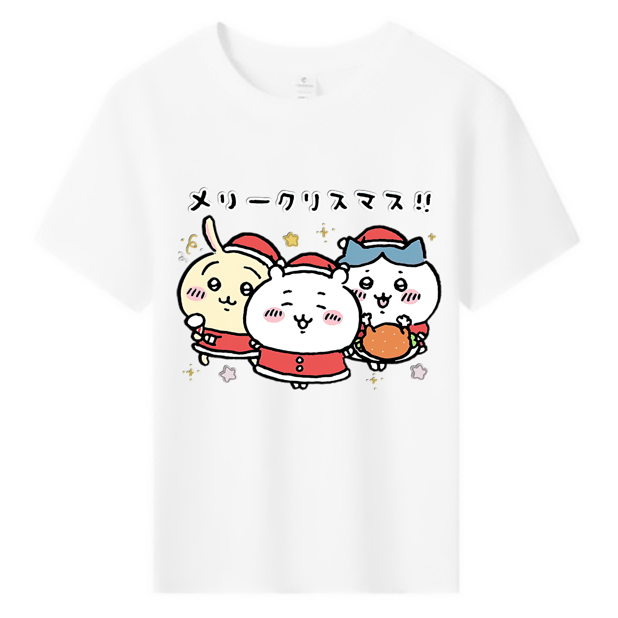（画像用） ちいかわ ハチワレ Chii-kawa hachiware 綿100％キッズTシャツ（フロントプリント）