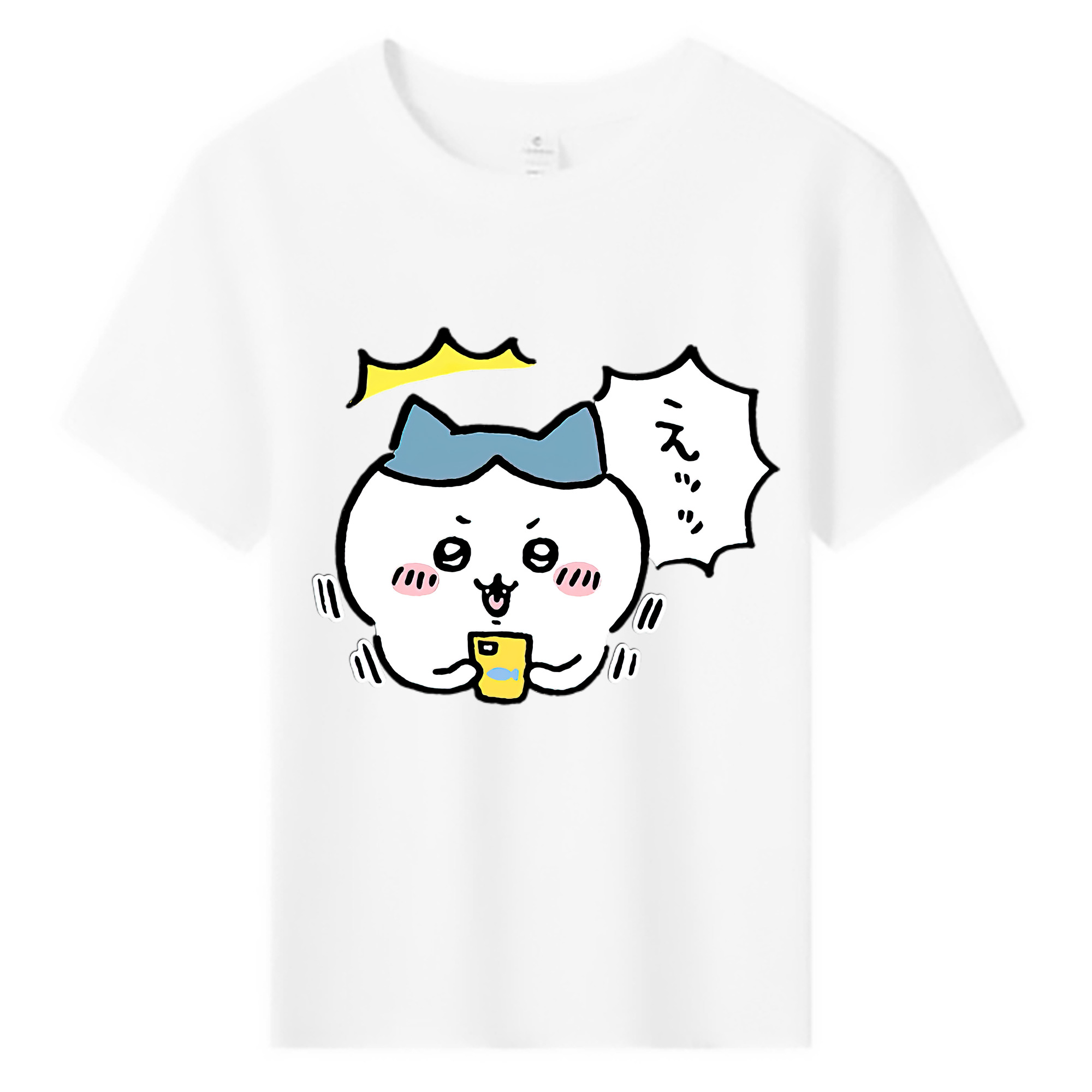 （画像用） ちいかわ ハチワレ Chii-kawa hachiware 綿100％キッズTシャツ（フロントプリント）
