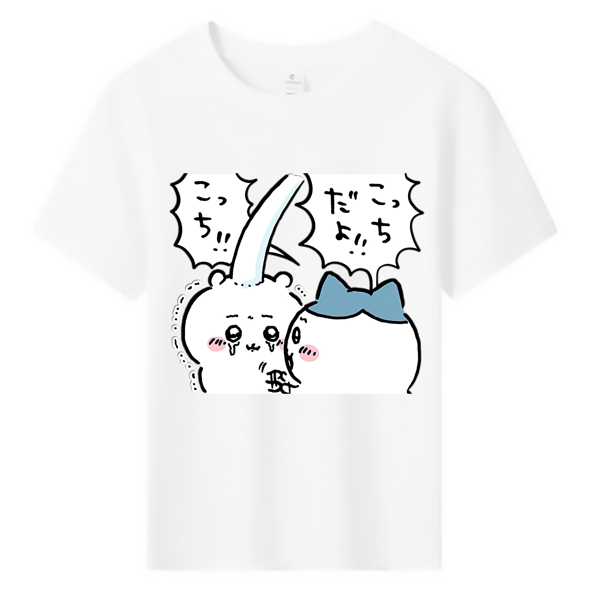 （画像用） ちいかわ ハチワレ Chii-kawa hachiware 綿100％キッズTシャツ（フロントプリント）