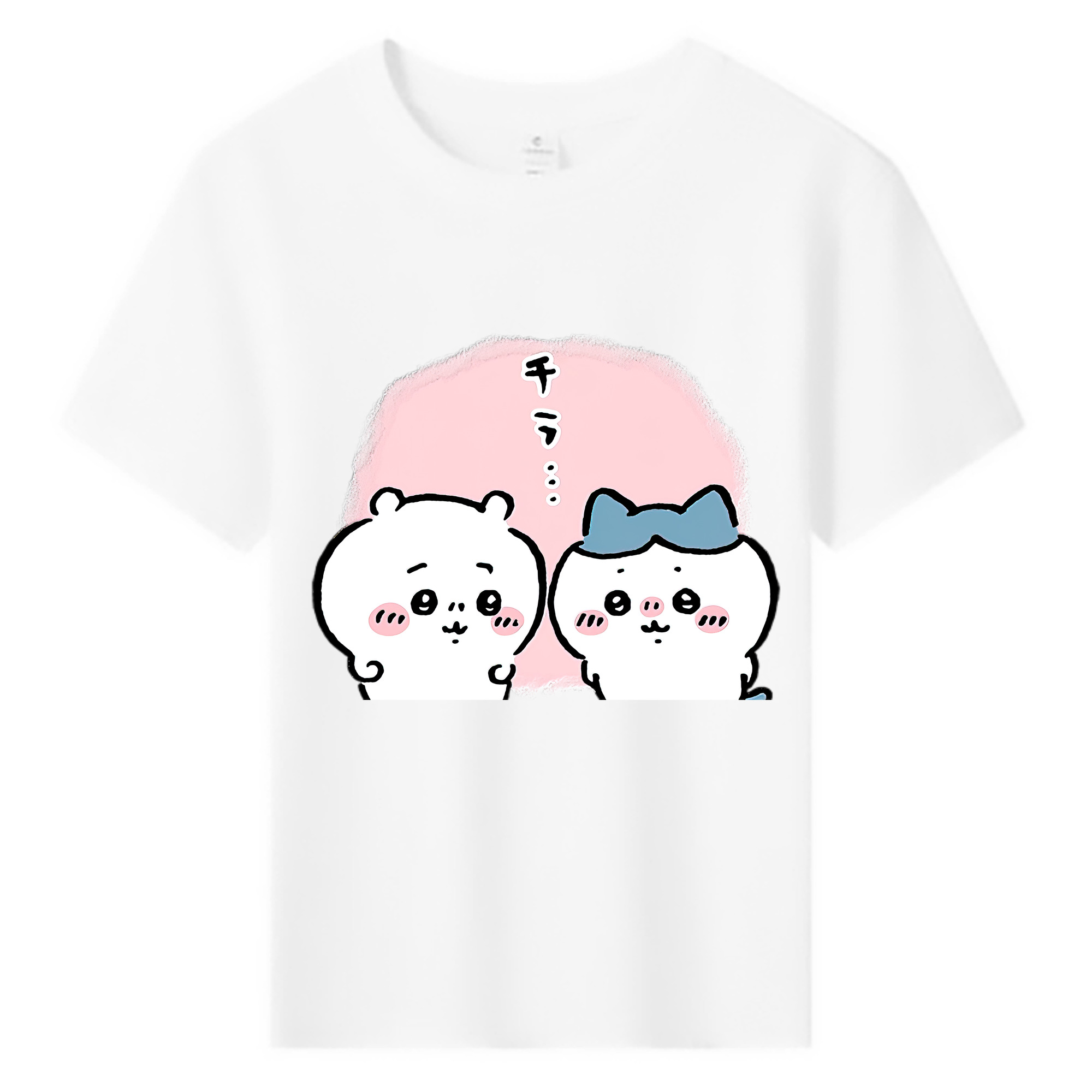 （画像用） ちいかわ ハチワレ Chii-kawa hachiware 綿100％キッズTシャツ（フロントプリント）