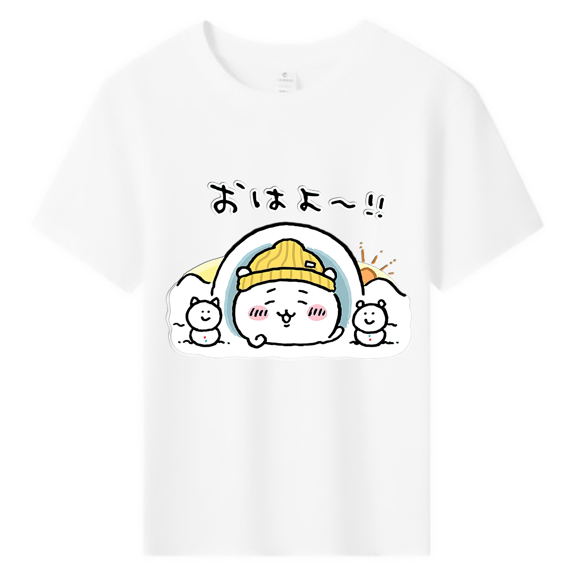 （画像用） ちいかわ ちいかわ Chii-kawa chiikawa 綿100％キッズTシャツ（フロントプリント）