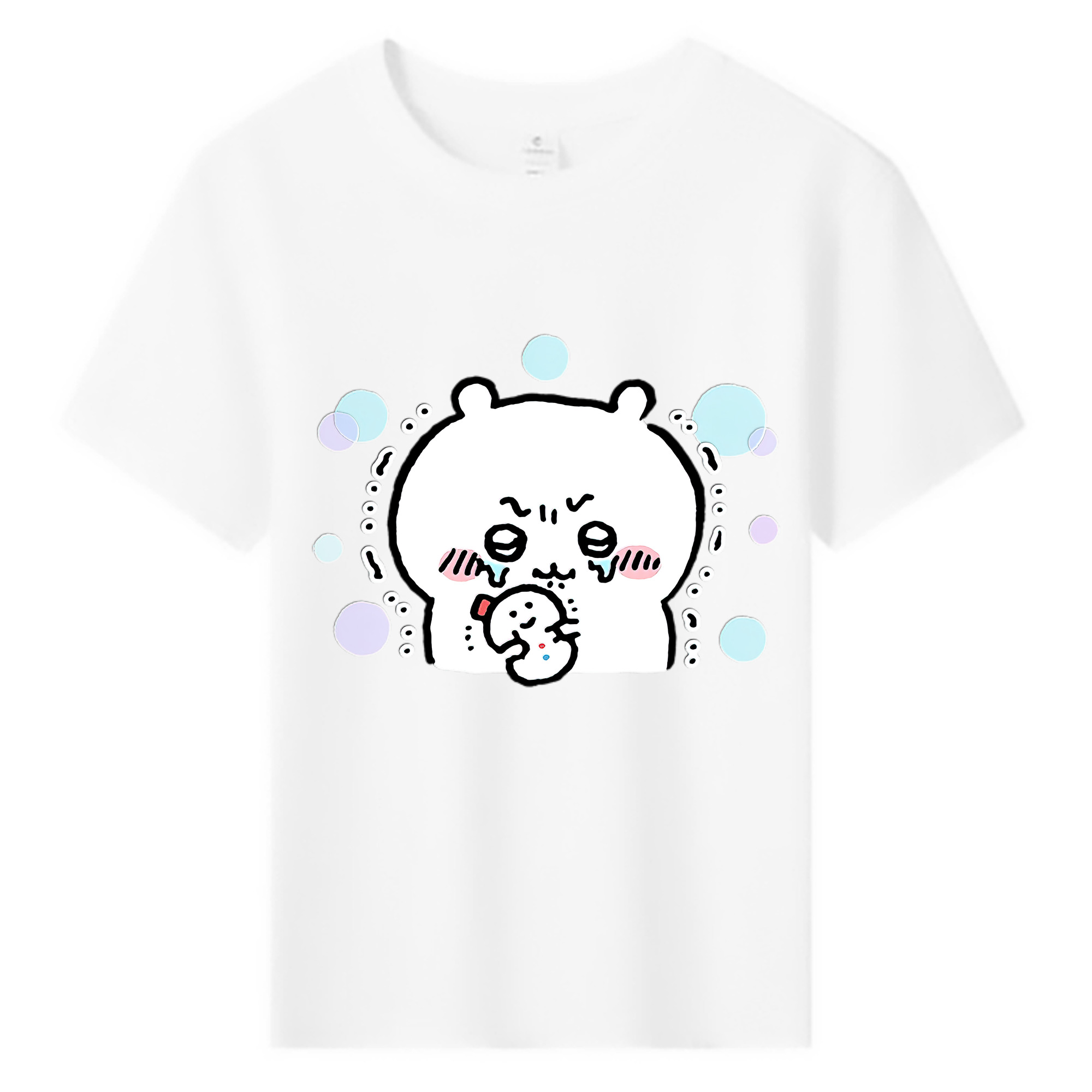 （画像用） ちいかわ ちいかわ Chii-kawa chiikawa 綿100％キッズTシャツ（フロントプリント）
