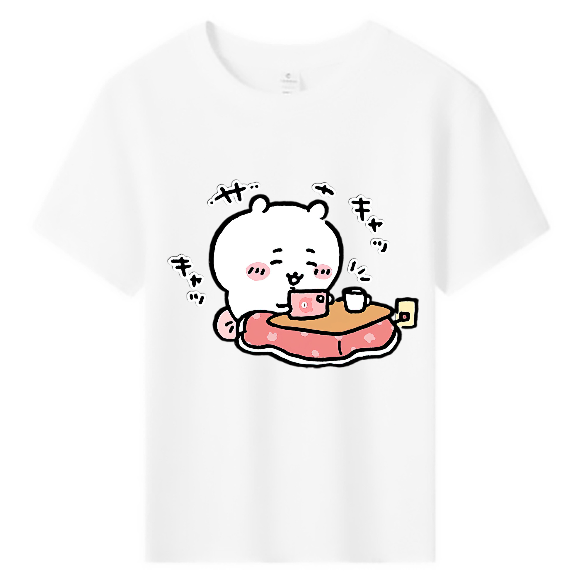 （画像用） ちいかわ ちいかわ Chii-kawa chiikawa 綿100％キッズTシャツ（フロントプリント）