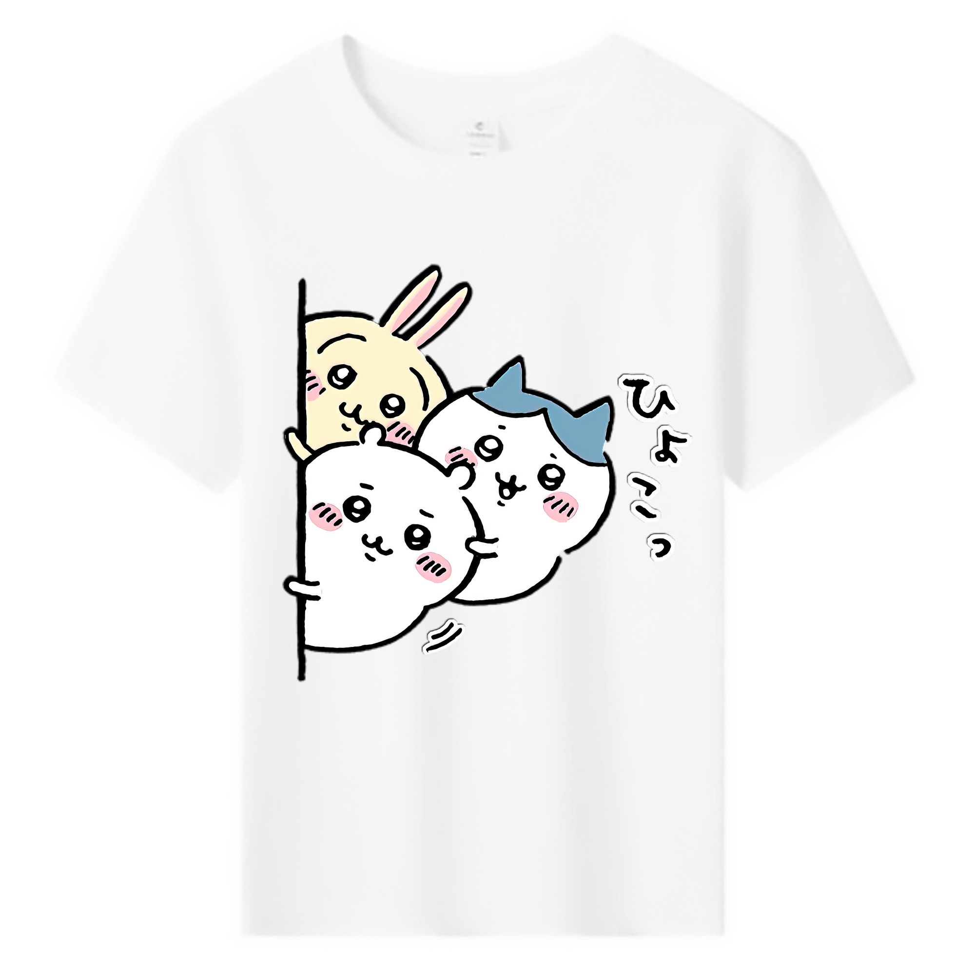 （画像用） ちいかわ うさぎ Chii-kawa usagi 綿100％キッズTシャツ（フロントプリント）