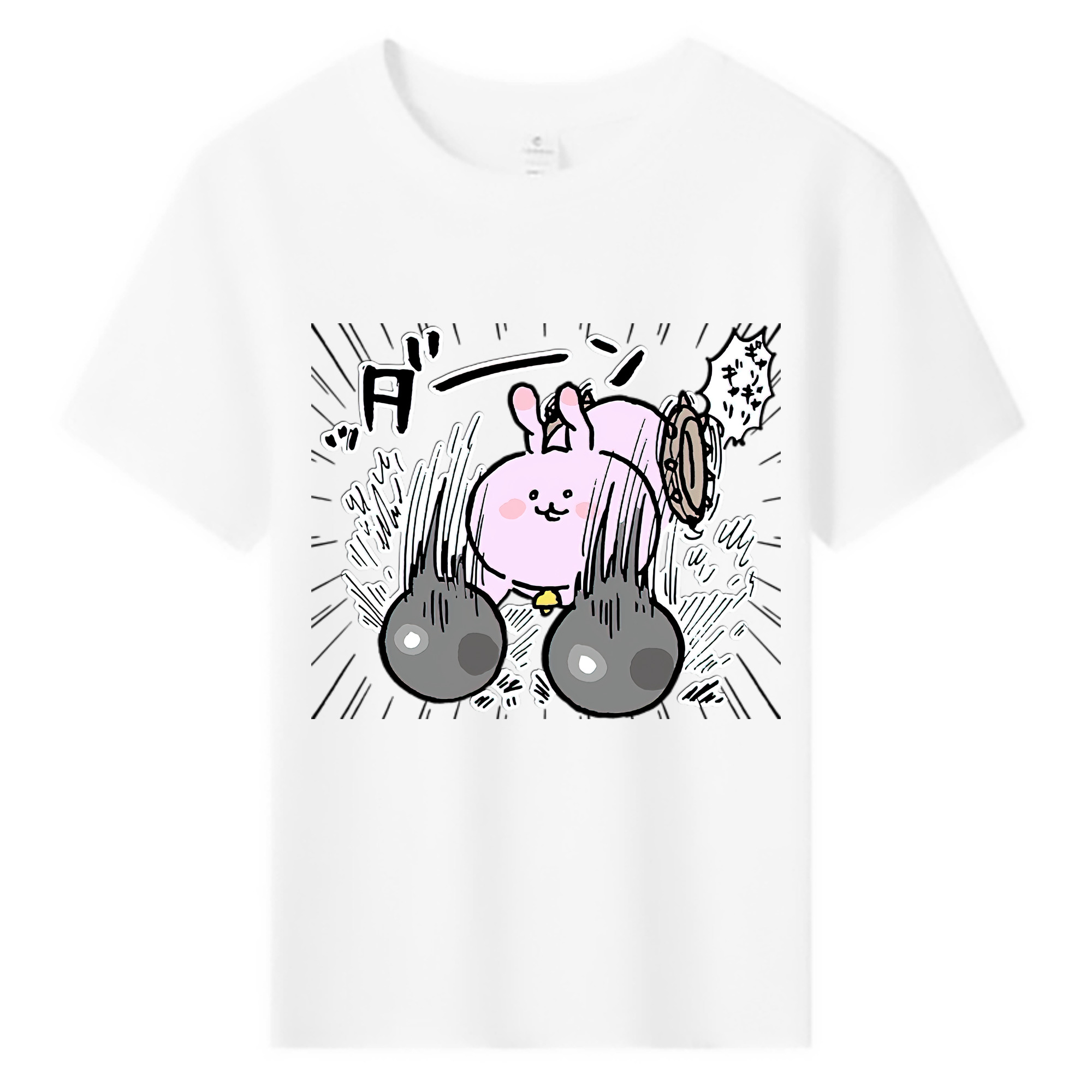 （画像用） ちいかわ うさぎ Chii-kawa usagi 綿100％キッズTシャツ（フロントプリント）