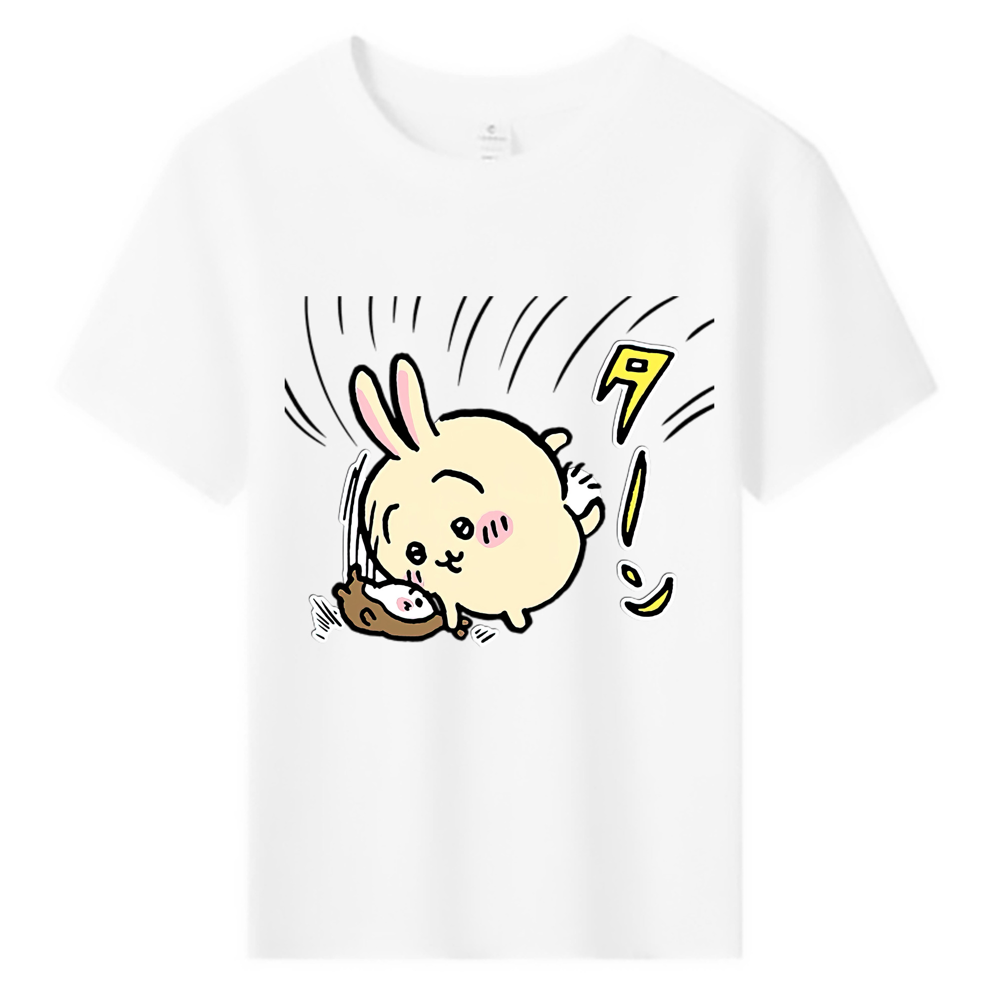 （画像用） ちいかわ うさぎ Chii-kawa usagi 綿100％キッズTシャツ（フロントプリント）