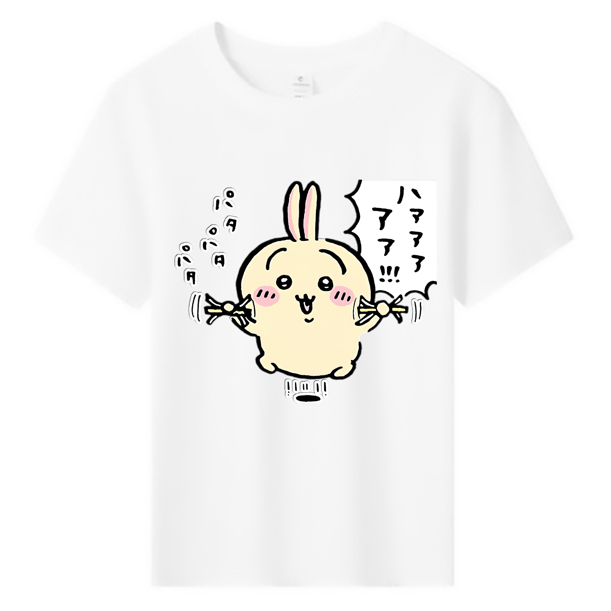 （画像用） ちいかわ うさぎ Chii-kawa usagi 綿100％キッズTシャツ（フロントプリント）