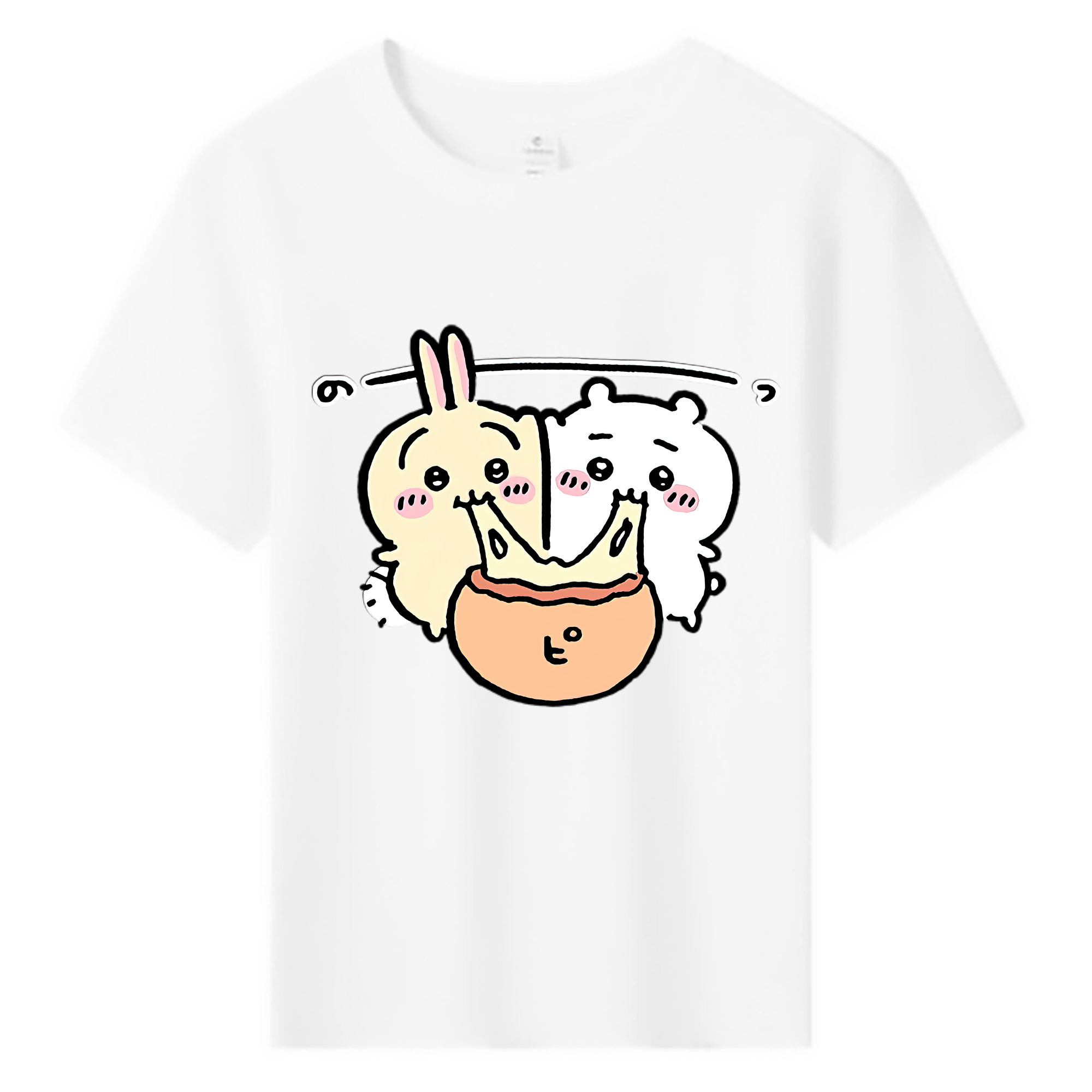（画像用） ちいかわ うさぎ Chii-kawa usagi 綿100％キッズTシャツ（フロントプリント）