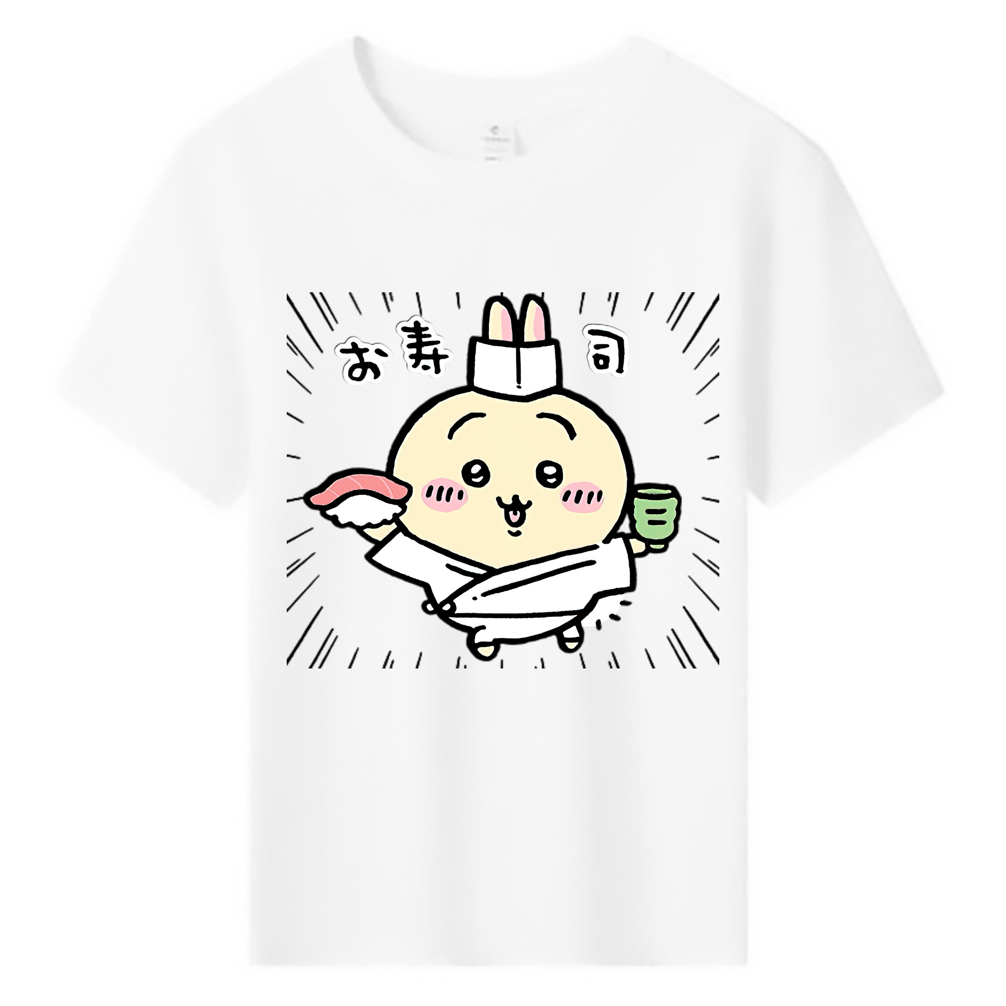 （画像用） ちいかわ うさぎ Chii-kawa usagi 綿100％キッズTシャツ（フロントプリント）