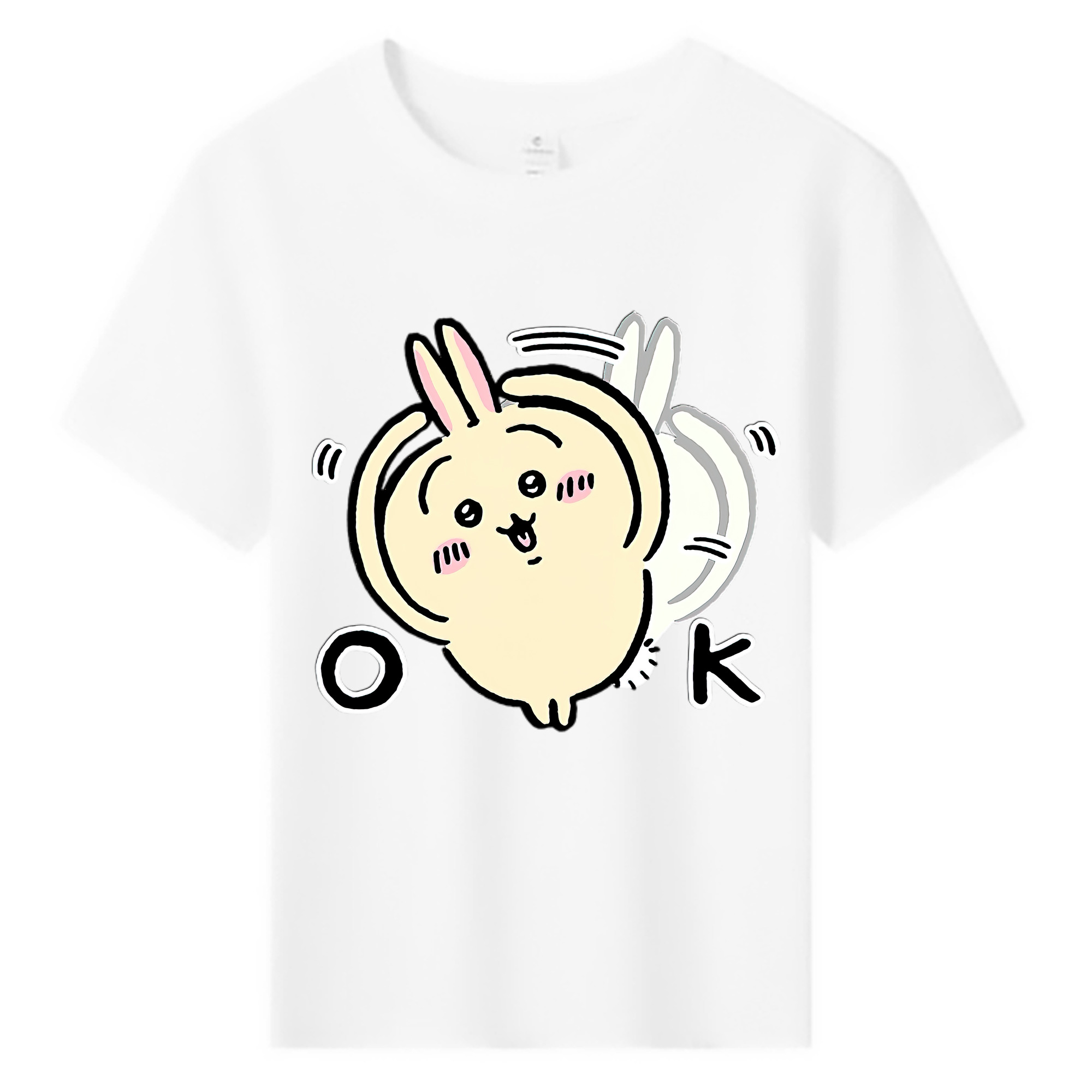 （画像用） ちいかわ うさぎ Chii-kawa usagi 綿100％キッズTシャツ（フロントプリント）