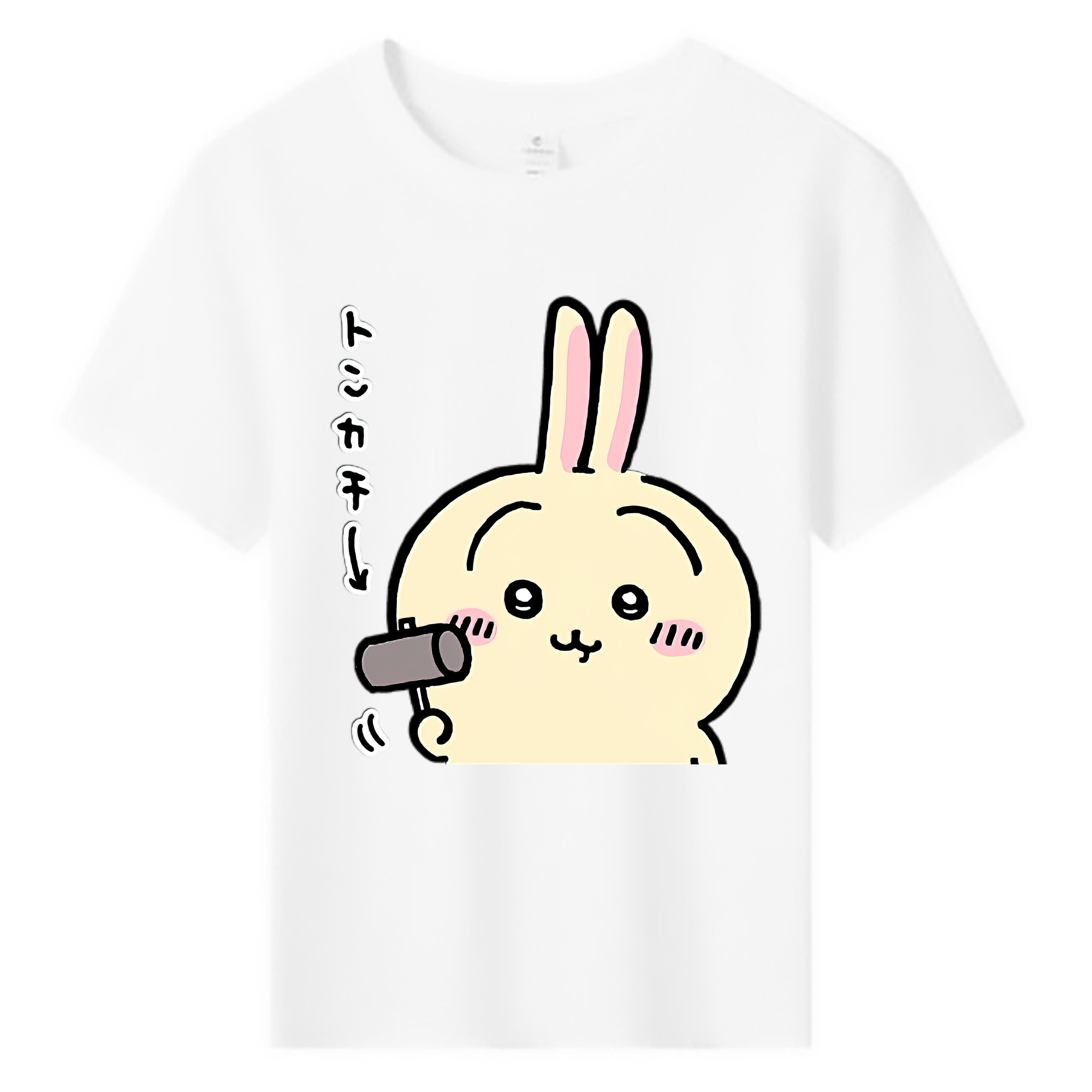 （画像用） ちいかわ うさぎ Chii-kawa usagi 綿100％キッズTシャツ（フロントプリント）