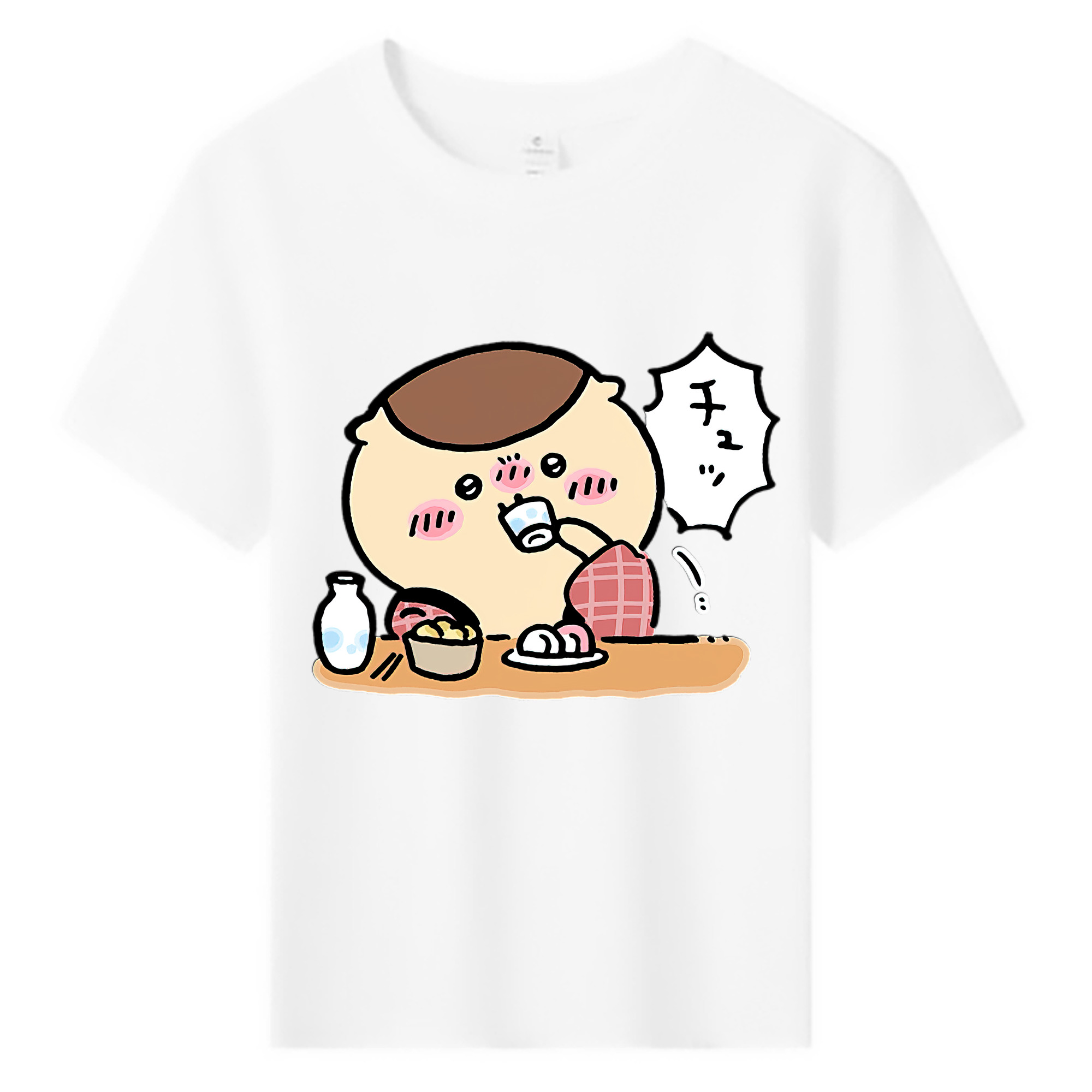 （画像用） ちいかわ くりまんじゅう Chii-kawa kuri manjū 綿100％キッズTシャツ（フロントプリント）