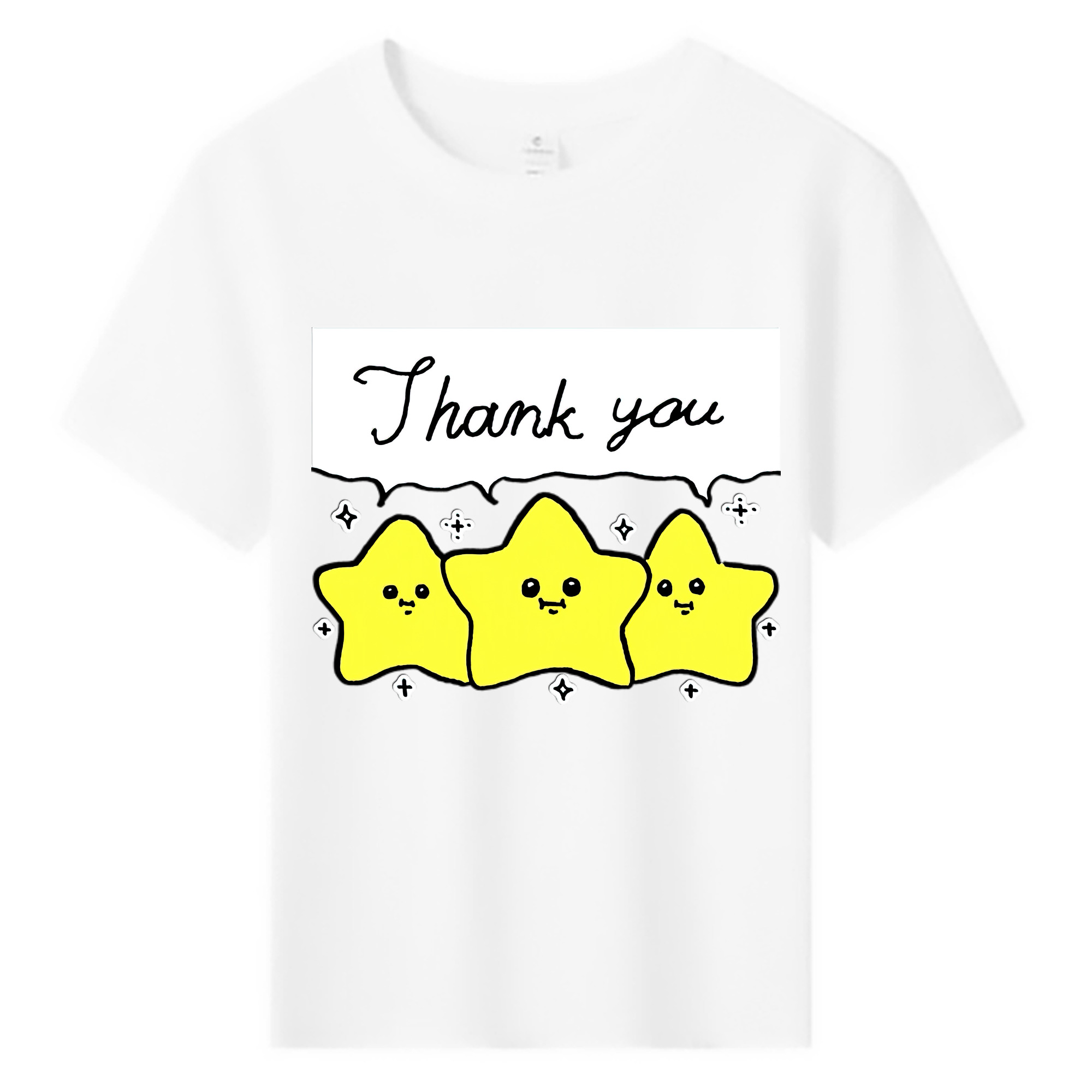（画像用） ちいかわ 流れ星 Chii-kawa Shooting star 綿100％キッズTシャツ（フロントプリント）