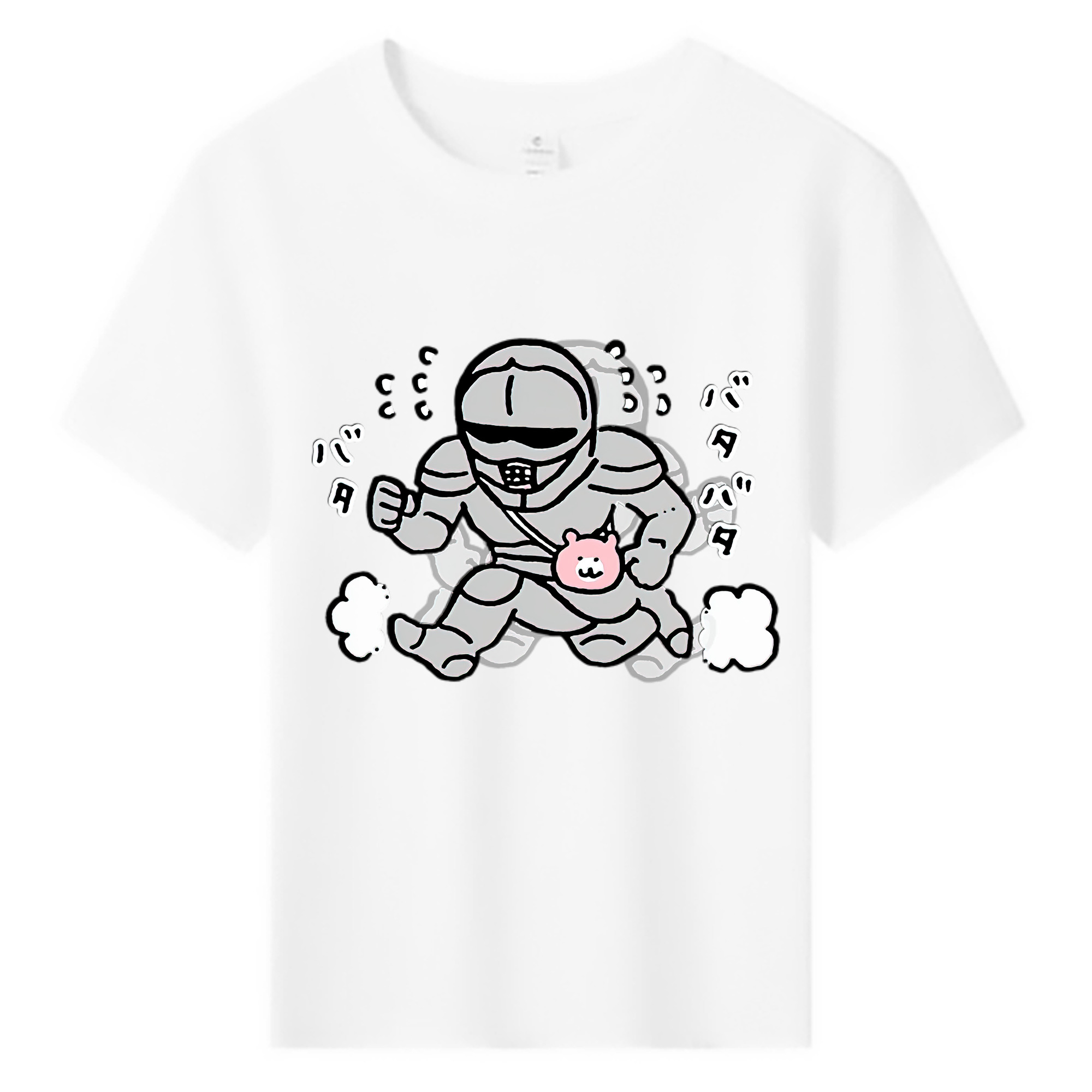 （画像用） ちいかわ 労働の鎧さん Chii-kawa Mr. Armor of Labor 綿100％キッズTシャツ（フロントプリント）
