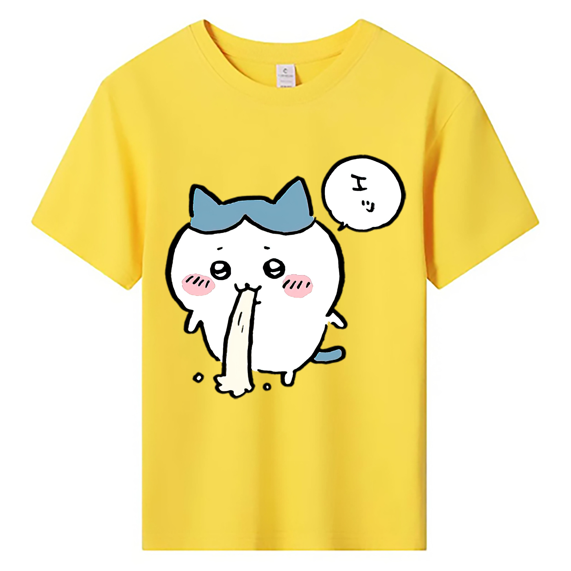 （画像用） ちいかわ ハチワレ Chii-kawa hachiware 綿100％キッズTシャツ（フロントプリント）