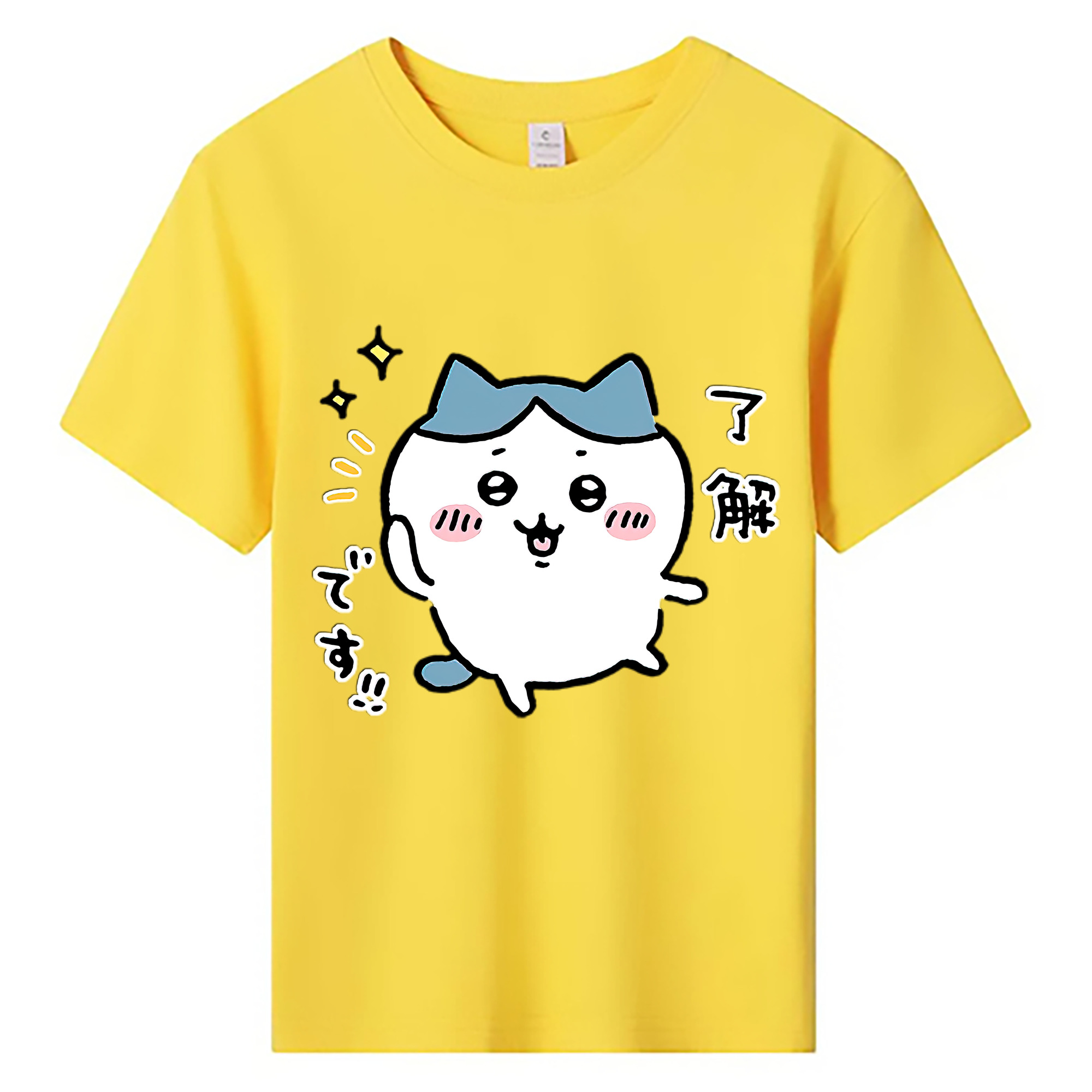 （画像用） ちいかわ ハチワレ Chii-kawa hachiware 綿100％キッズTシャツ（フロントプリント）