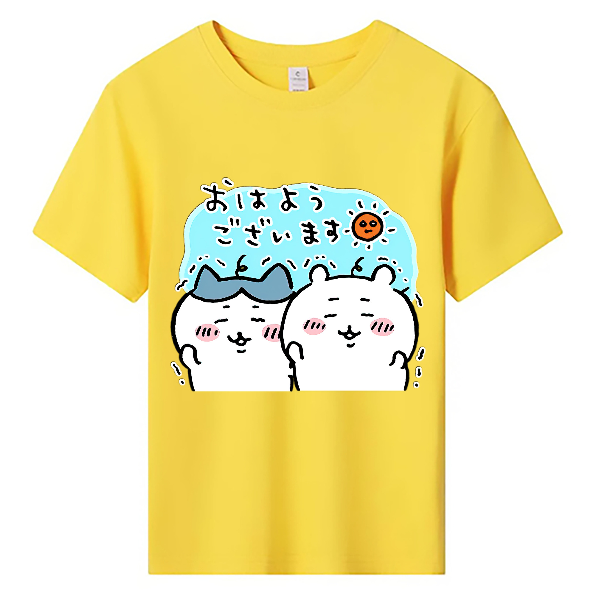 （画像用） ちいかわ ハチワレ Chii-kawa hachiware 綿100％キッズTシャツ（フロントプリント）