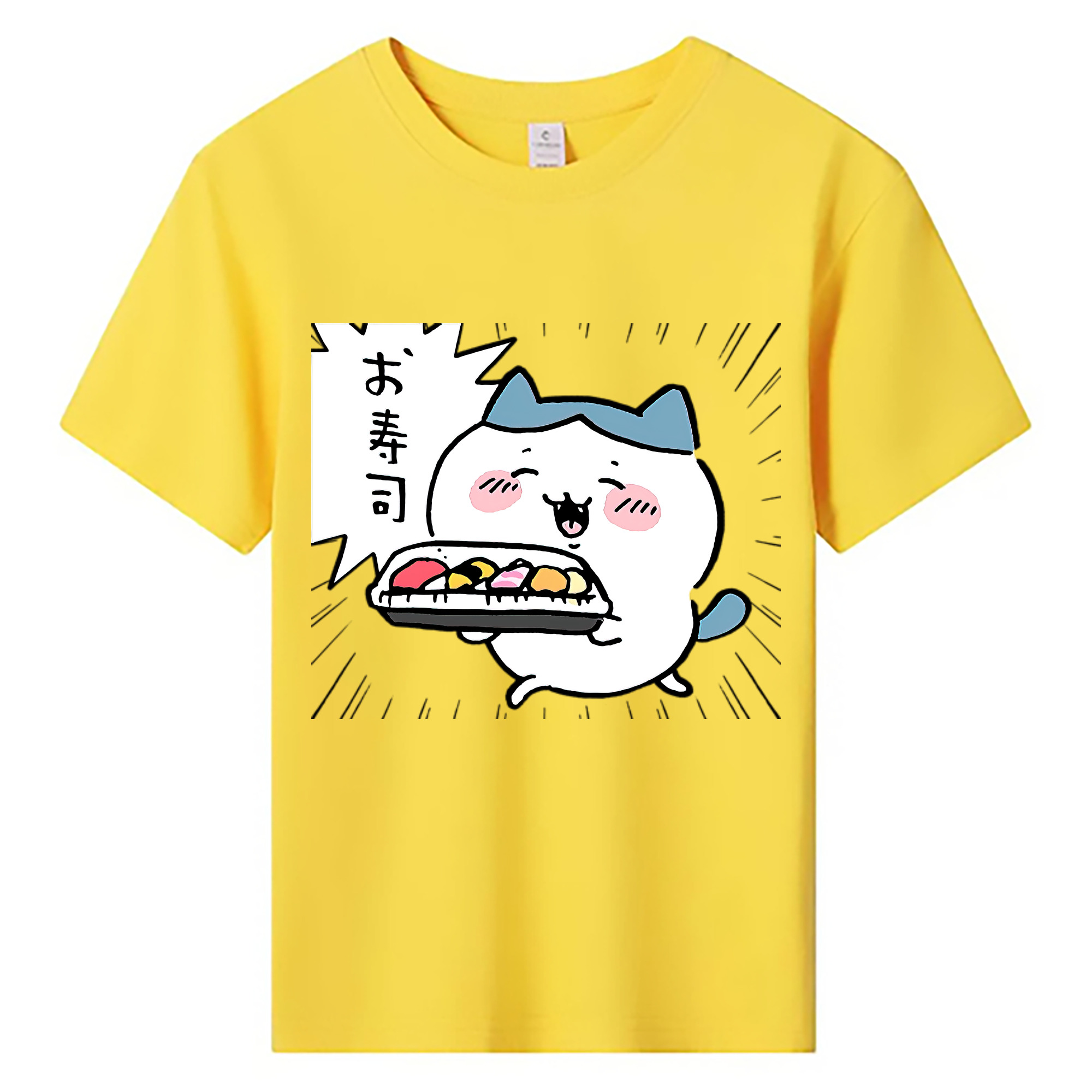 （画像用） ちいかわ ハチワレ Chii-kawa hachiware 綿100％キッズTシャツ（フロントプリント）