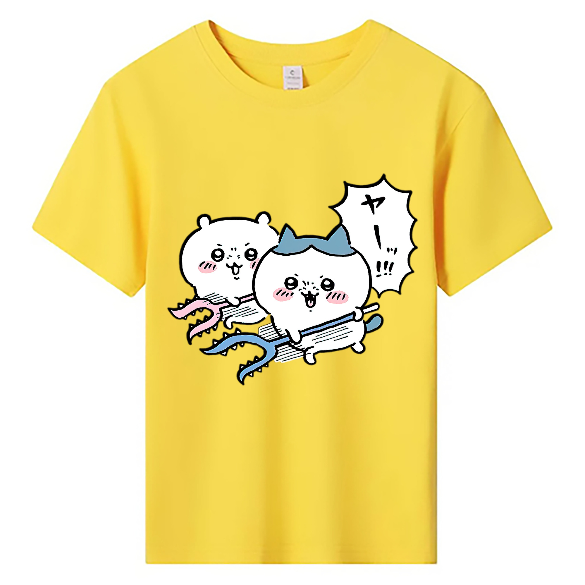 （画像用） ちいかわ ハチワレ Chii-kawa hachiware 綿100％キッズTシャツ（フロントプリント）