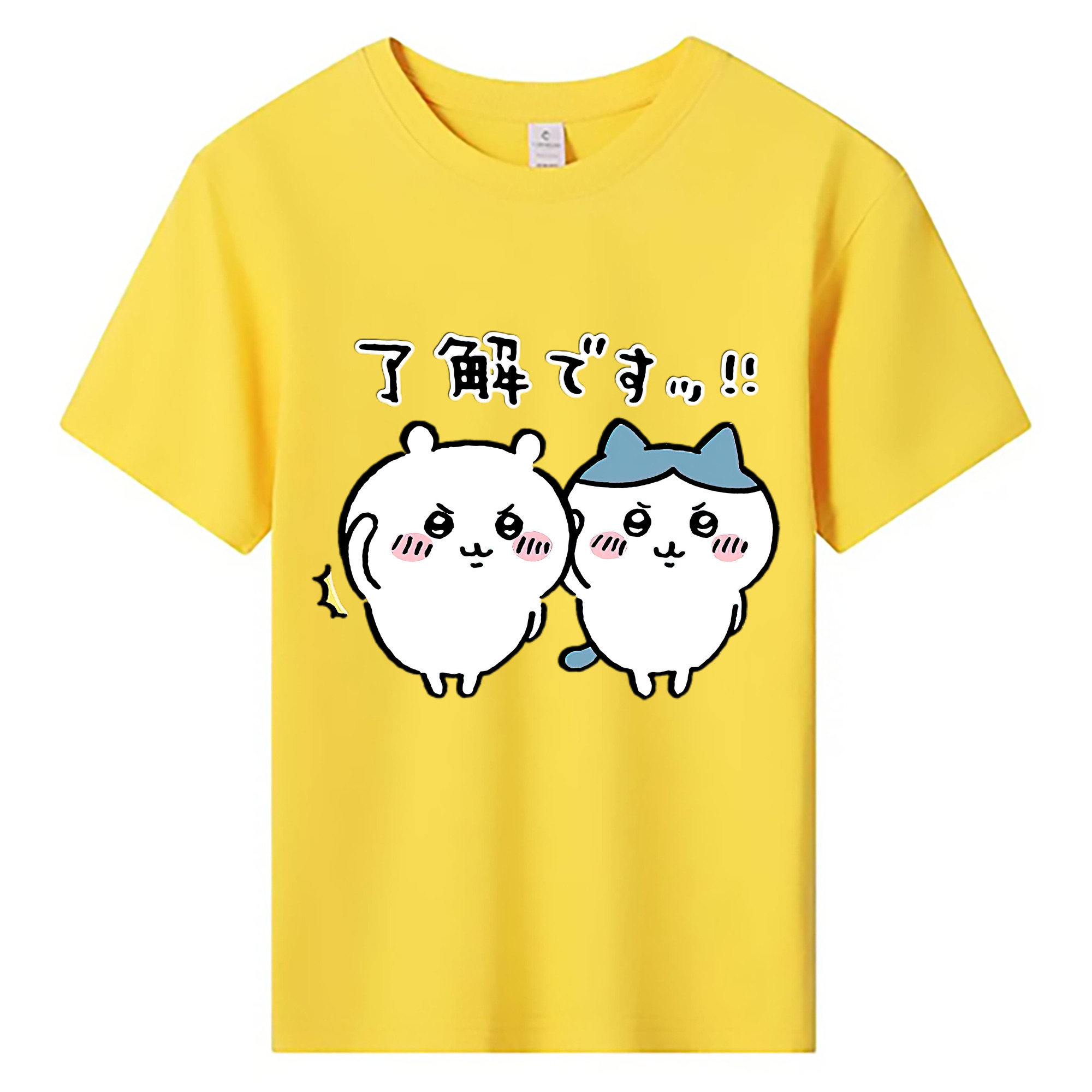 （画像用） ちいかわ ハチワレ Chii-kawa hachiware 綿100％キッズTシャツ（フロントプリント）